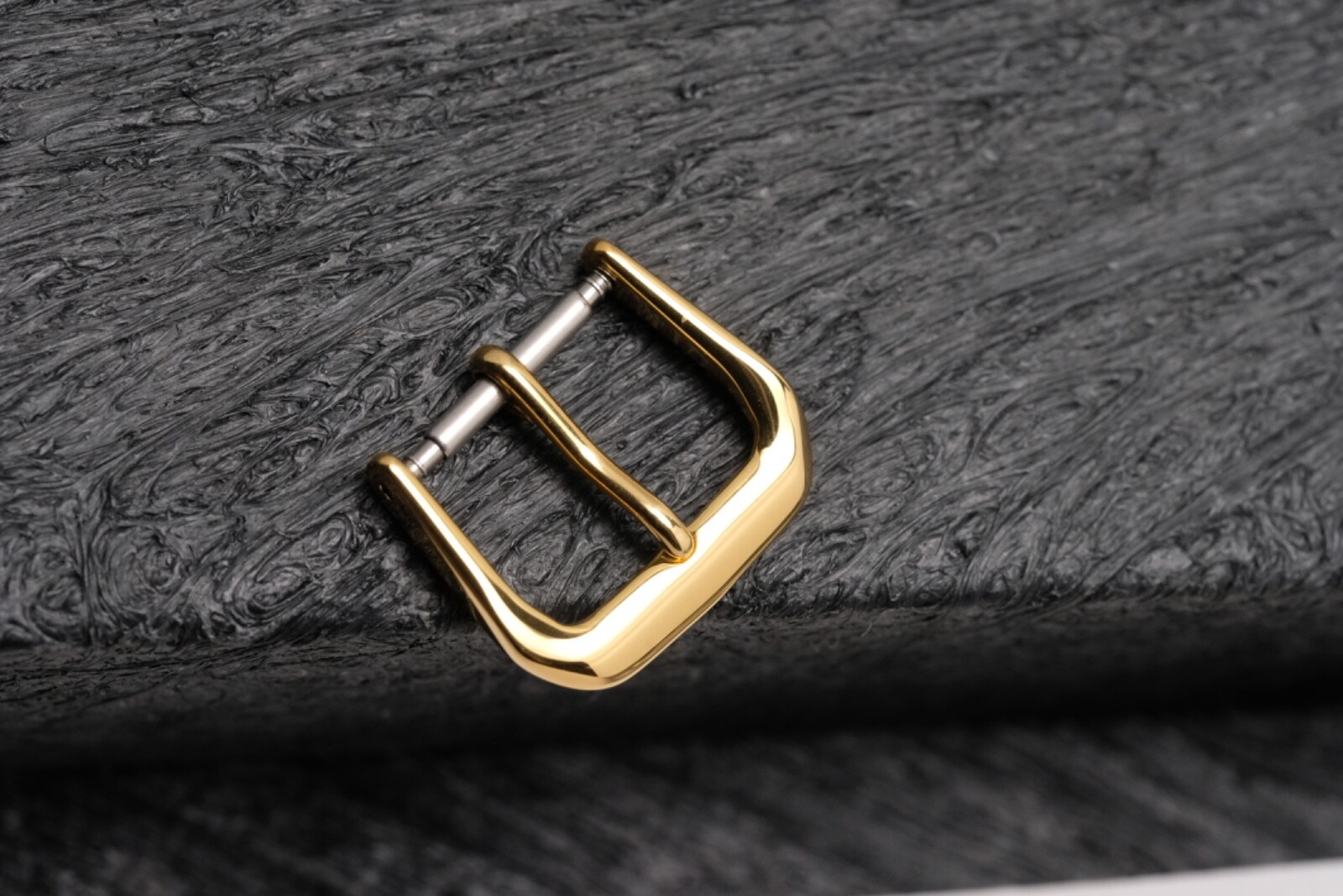 VINTAGE STYLE TOP QUALITY 14MM YELLOW GOLD PLATED STEEL WATCH STRAP BUCKLE, NEW