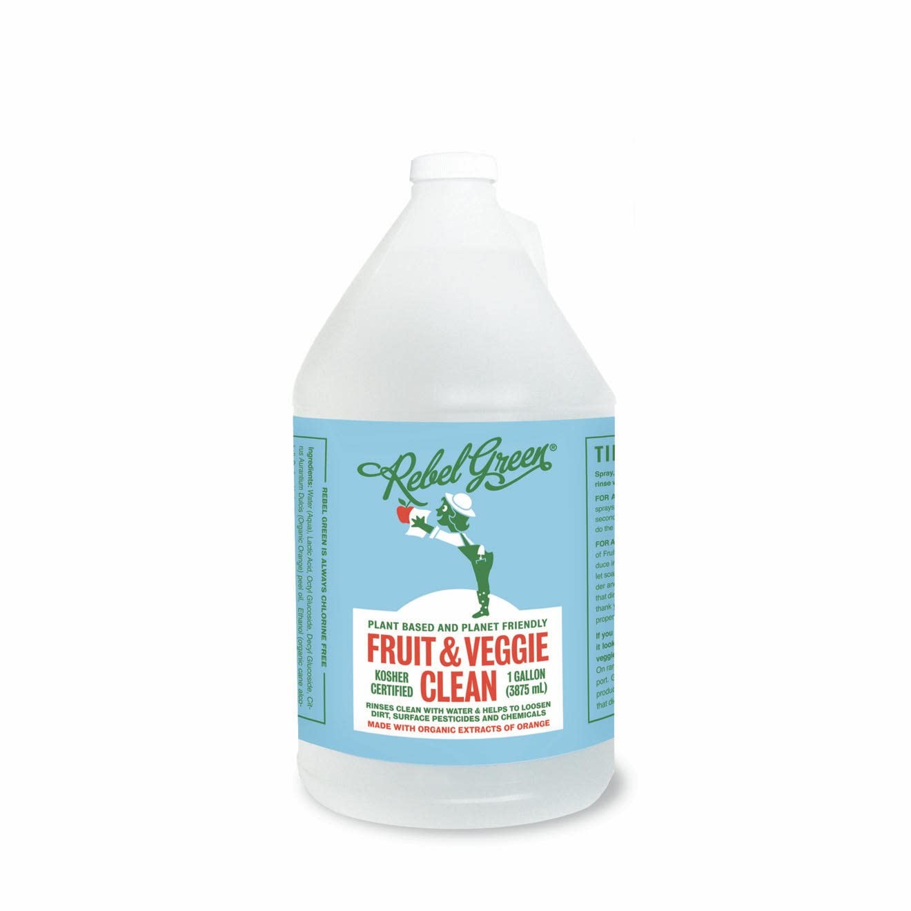 Rebel Green Fruit & Veggie Clean – 128 Fl Oz (Pack of 1), No Color