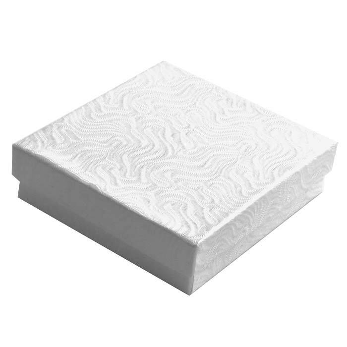 White Swirl Cotton Filled Jewelry Cardboard Box Lots of 100~200~500