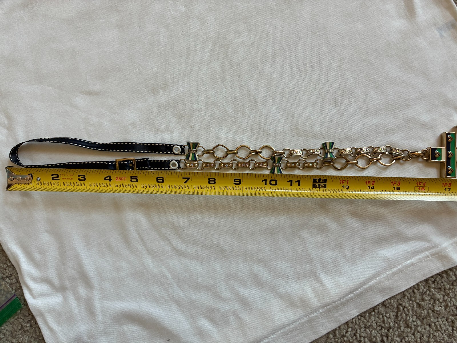 Betsey Johnson Necklace Large Nautical Anchor Gold Tone Bow Accents BJ144