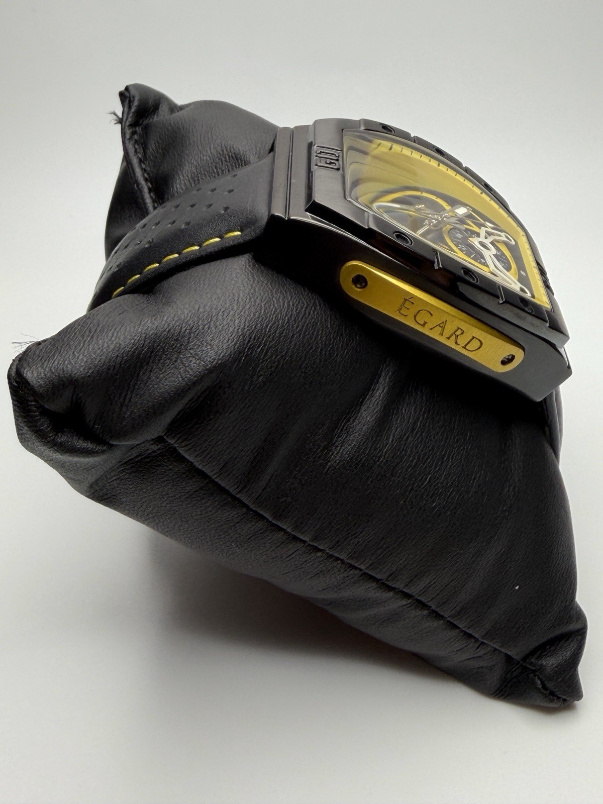 Égard Patriot Automatic Skeleton Dual Time Black Yellow Men’s Watch Box & Papers