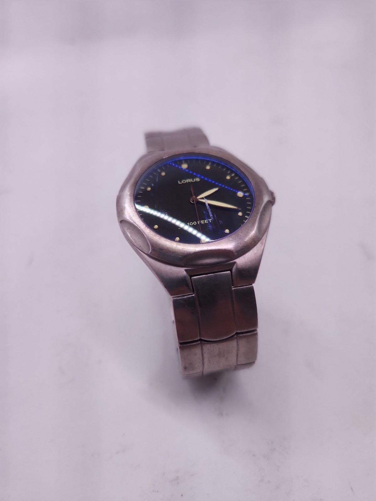 LORUS Mens Watch Steel Case Blue Dial Silver Tone Quartz 30m WR LR0367