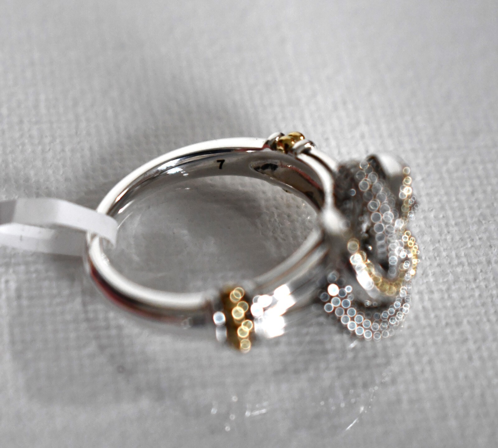 NEW LAGOS LOVE KNOT 925 STERLING SILVER & 18K GOLD Two-Tone LOVE KNOT Ring 7