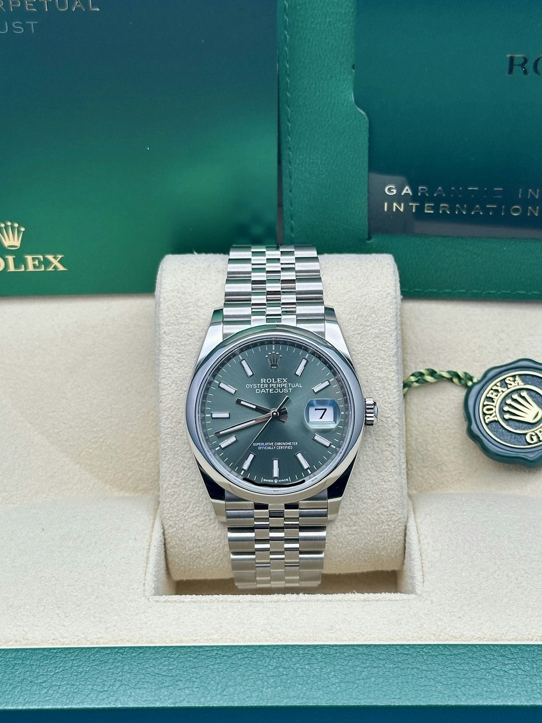 Rolex Datejust 126200 Jubilee Bracelet Mint Green Dial NEW 2026