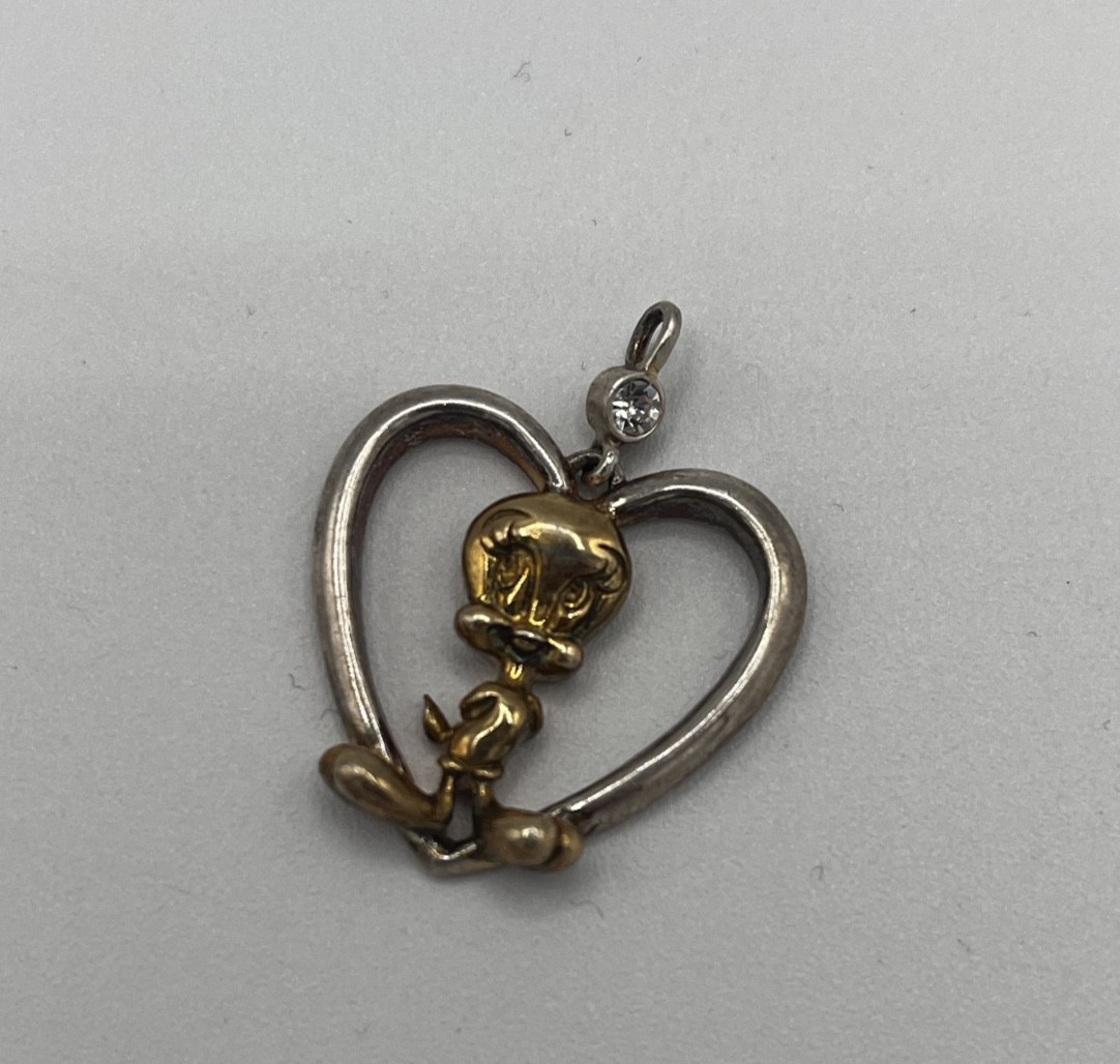 Vintage 925 Sterling Silver Lenox Tweety Bird Charm Warner Bros Looney Tunes