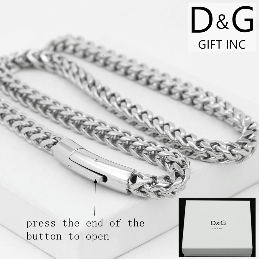 DG Men’s 20″ Stainless Steel 6mm Smooth Franco.Necklace Unisex High Polish Box