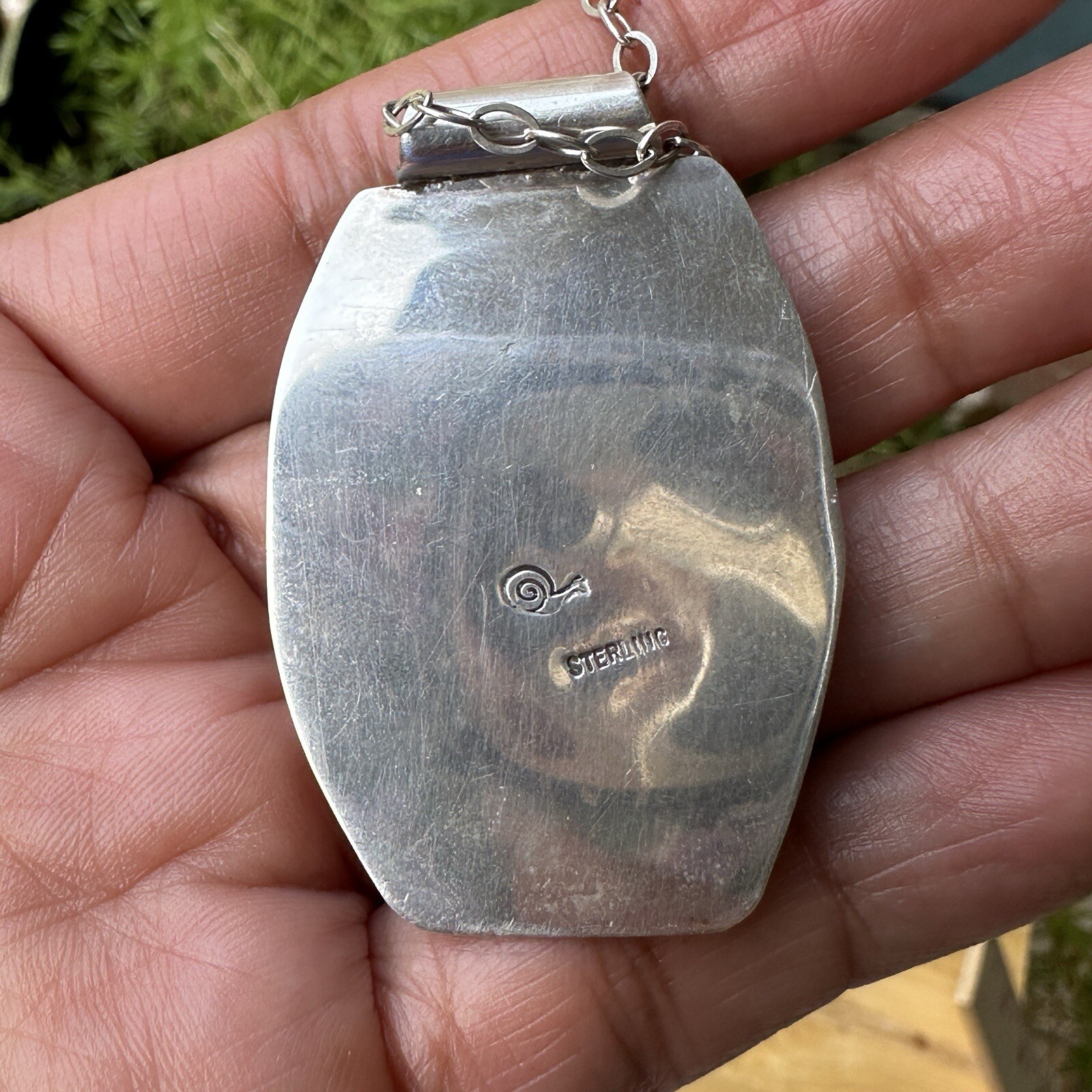 Ray Youmans Pendant Necklace 20 Inch Dino Therapod Gembone Sterling 25.0g USA