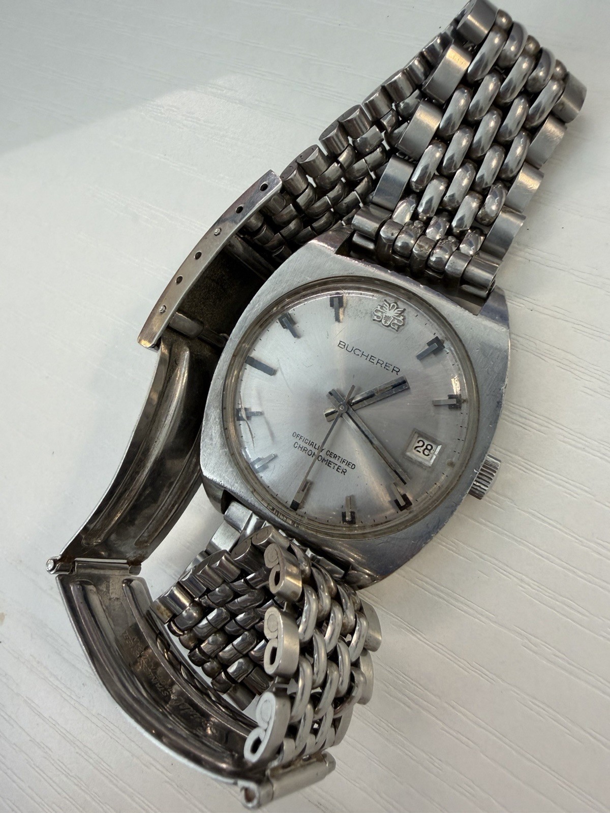 Bucherer Officially Ceritified Chronometer Working Automatic Steel Watch