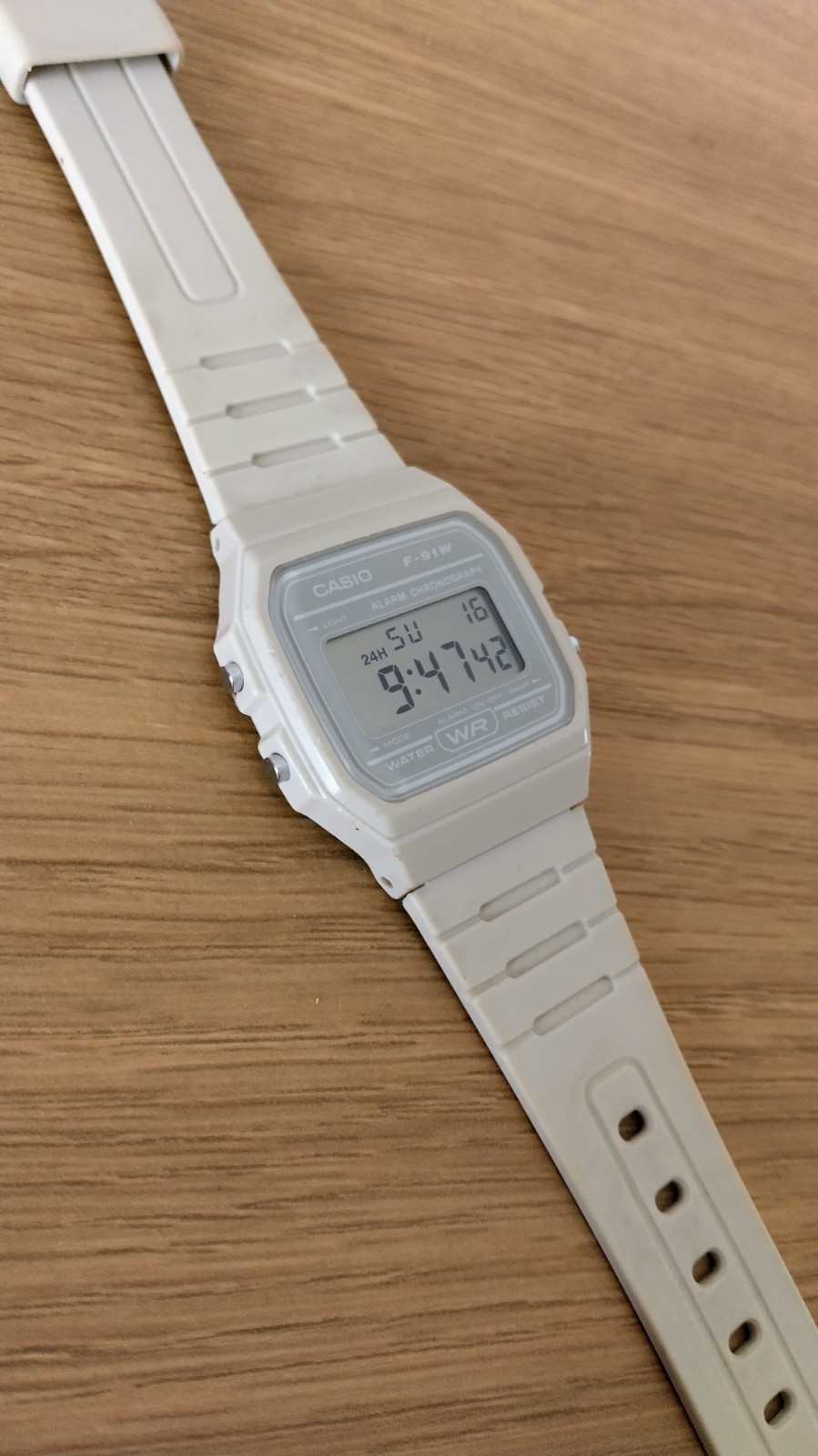 Unique Casio F-91WC-8AEF Upgraded Bright Amber Backlight Rare Beige / Stone Grey