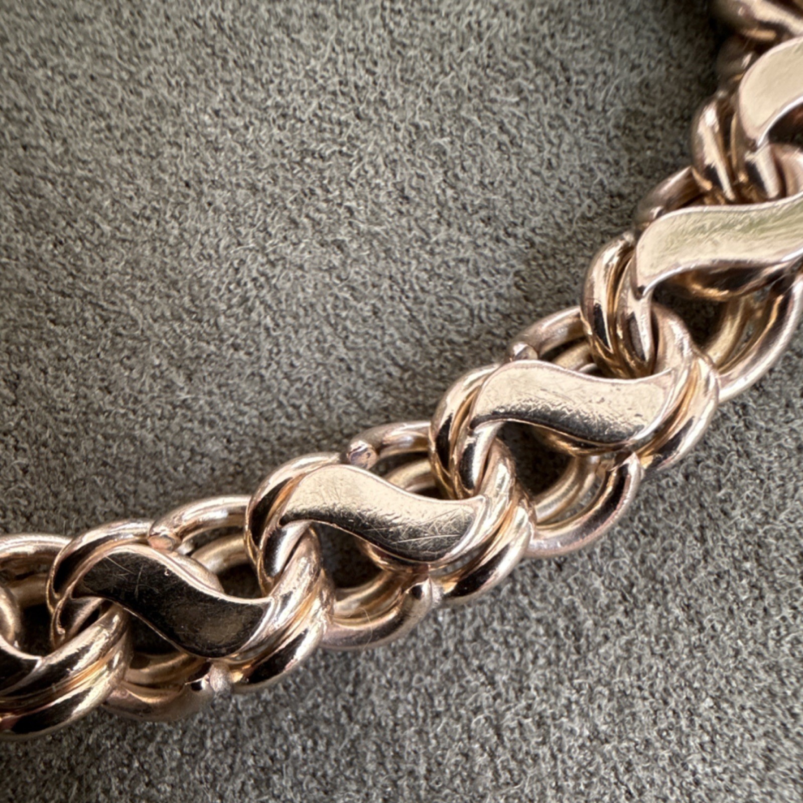 Vintage 1/20 12K Gold Filled Curb Double Link Chain Bracelet Box Clasp 7 Inch
