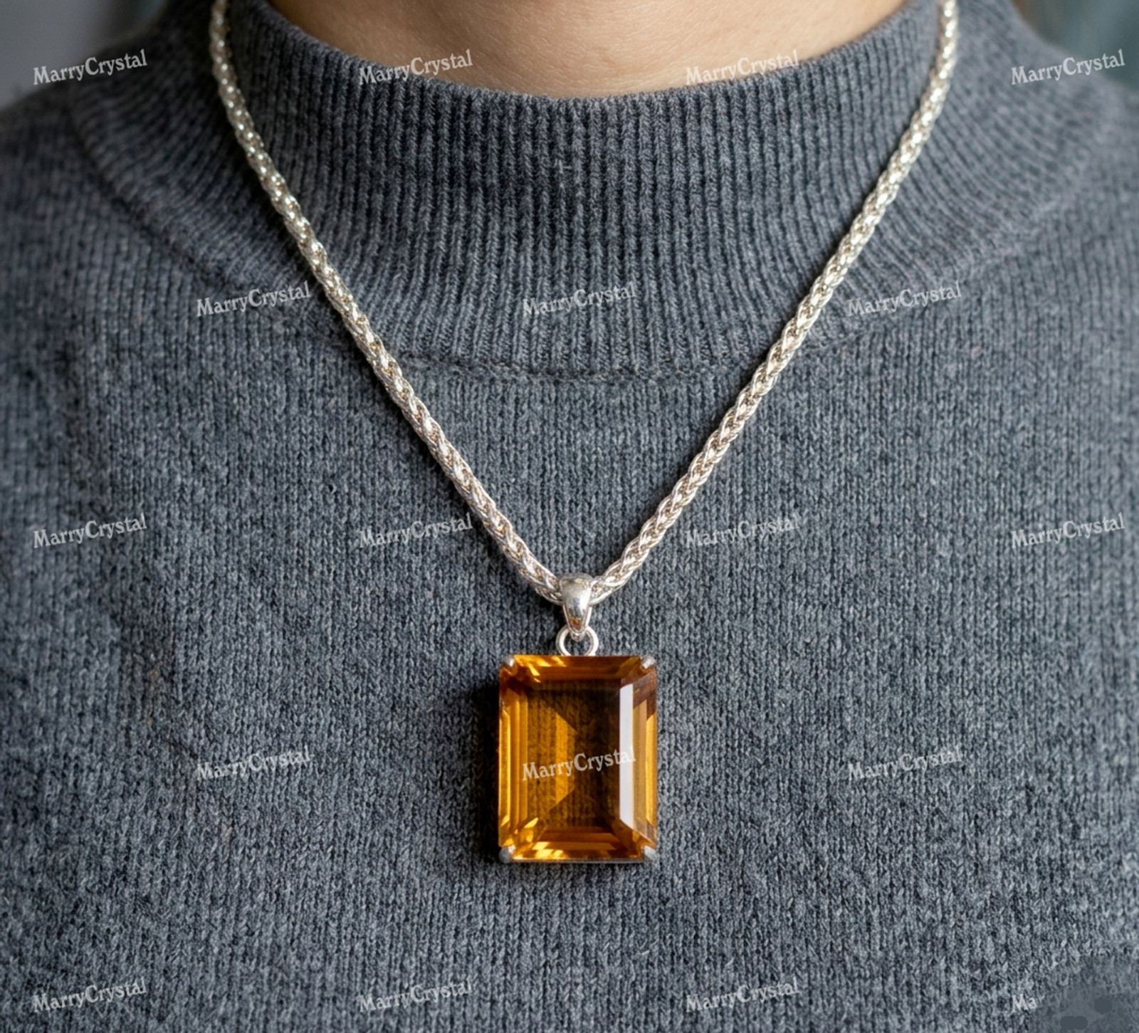 Color Changing Zultanite Glass German Silver With 18″ Chain Loose Gemstone