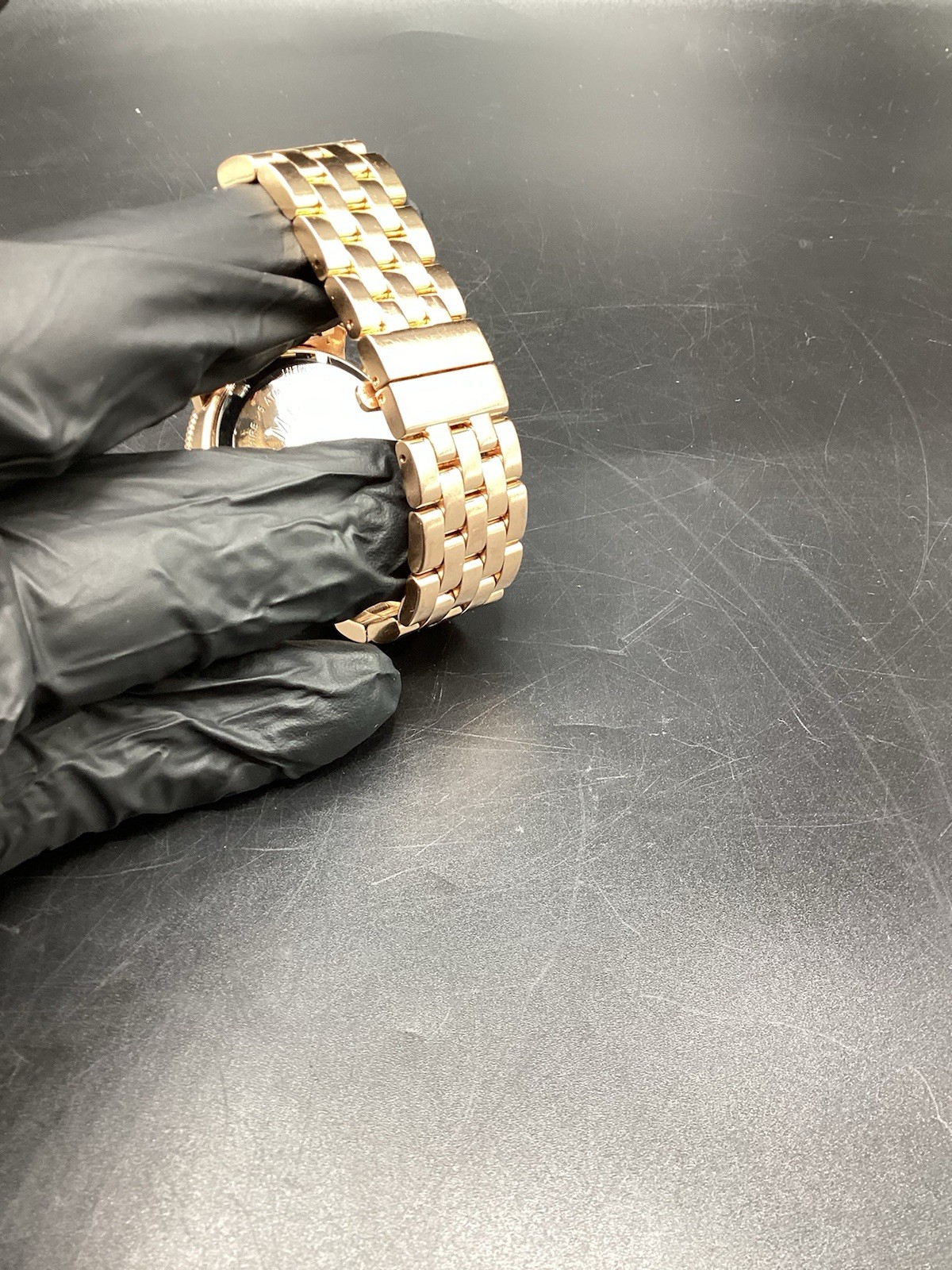 MICHELE (MW01C01G1001) Diamond Rose Gold White Dial Chrono Watch-Free Shipping