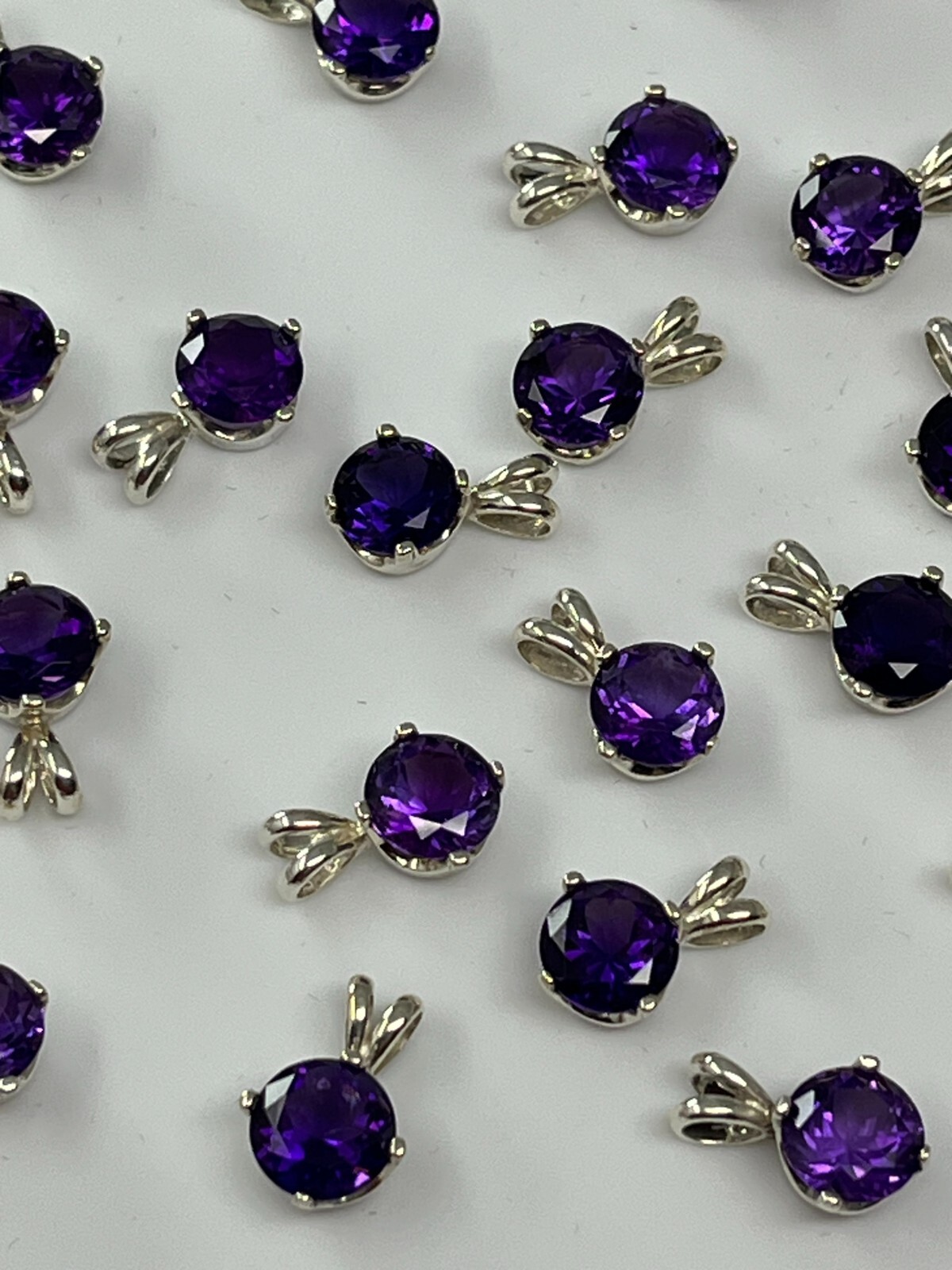 925 Nickle Free Argentium Silver Deep Purple Amethyst Pendant