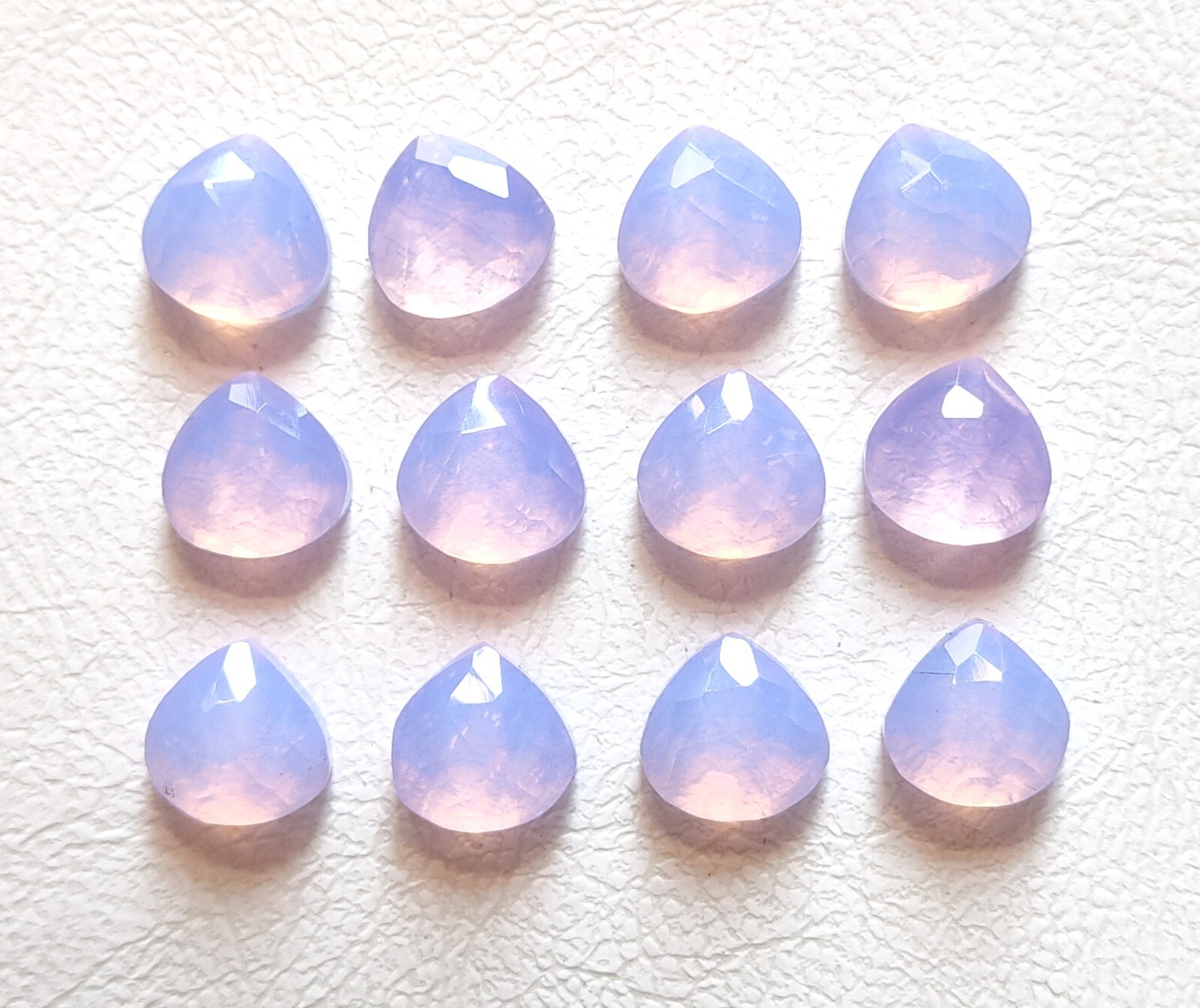 Superb Lavender Quartz Rose Cut Heart Shape Gemstone Cabochon, Loose Gemstone