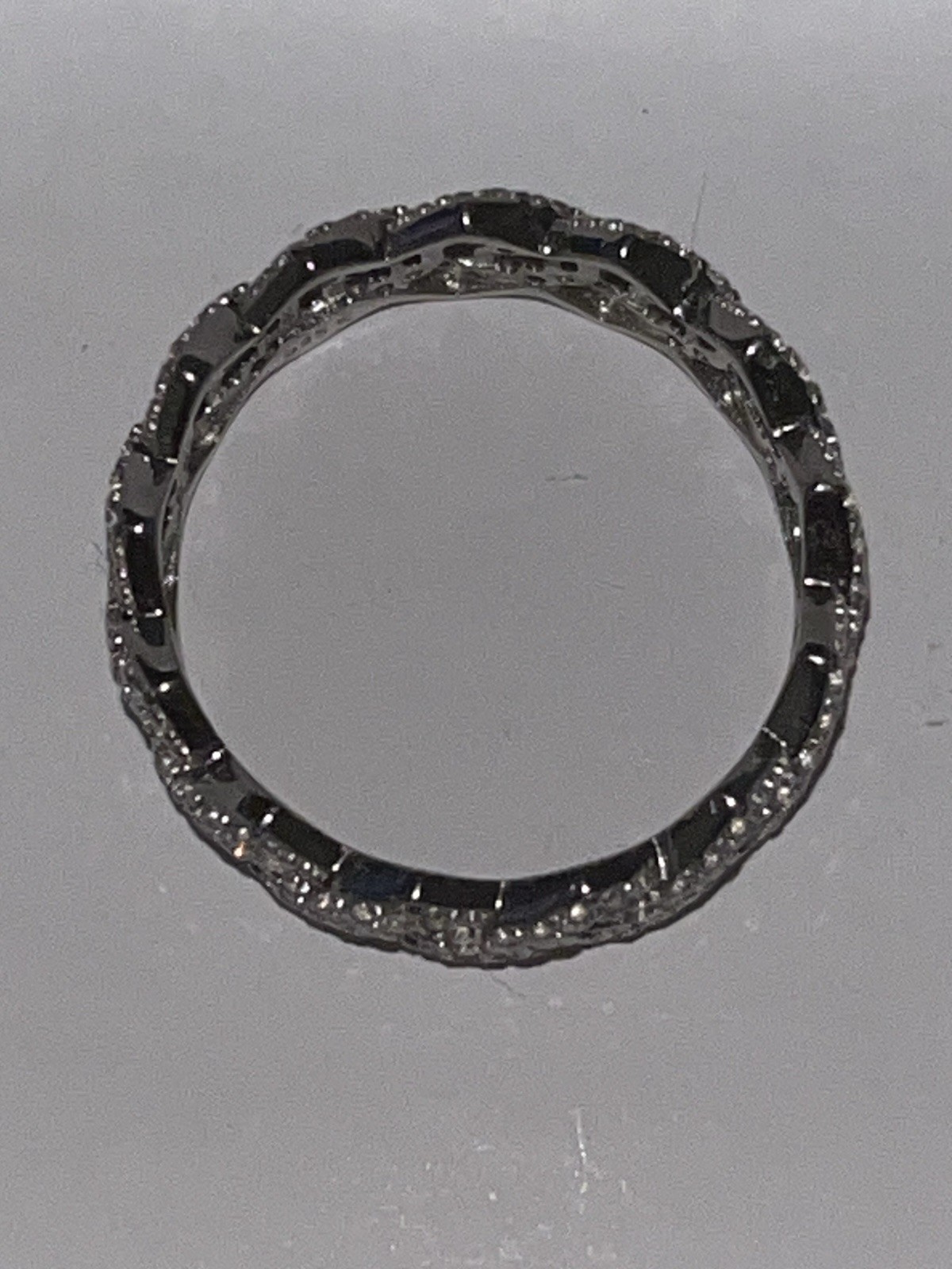 MEN WOMEN 925 STERLING SILVER FULL ICY CUBIC ZIRCONIA CUBAN CURB LINK RING