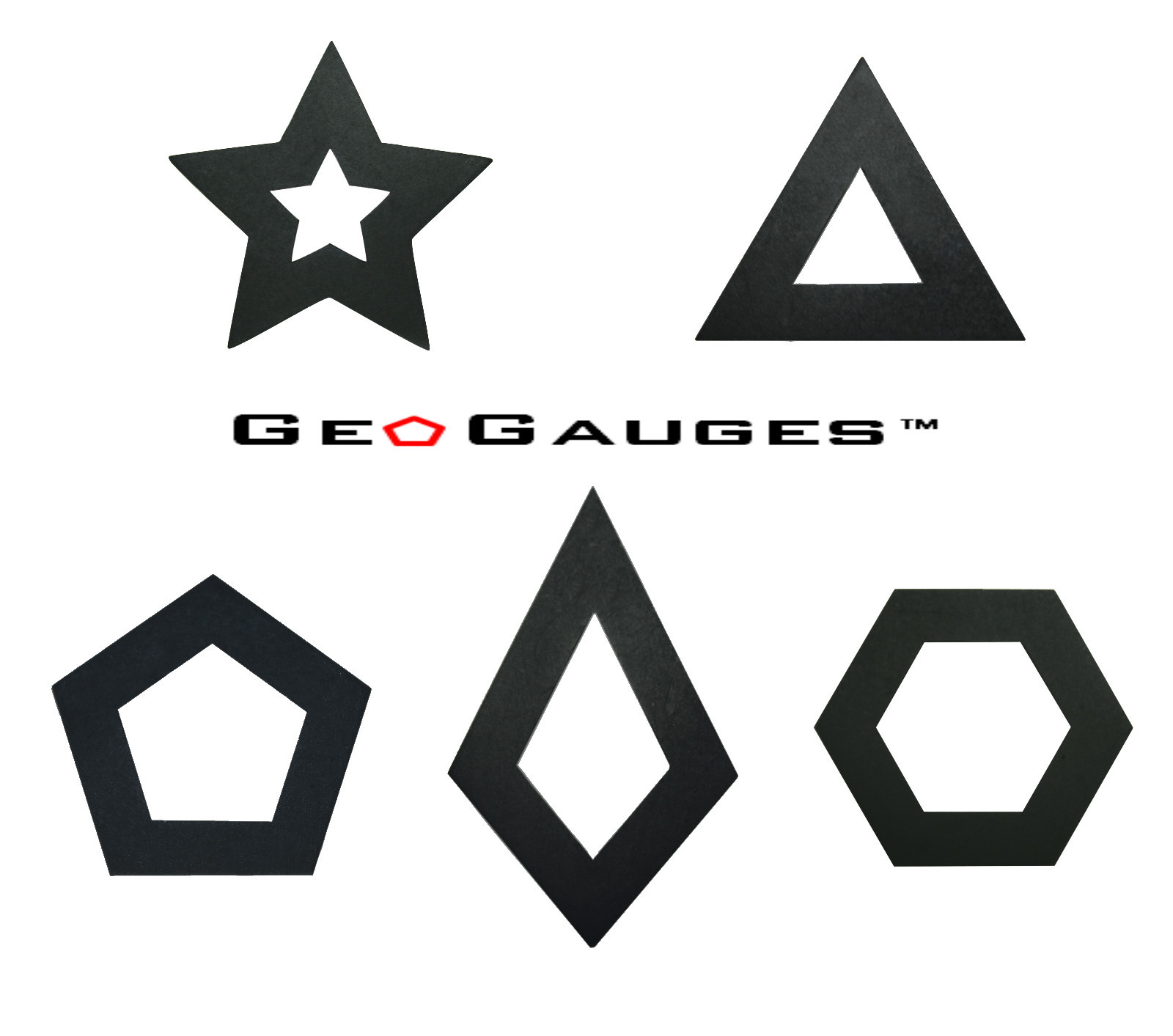 GeoGauges Brand Pentagon Shaped Silicone Tunnels Ear Plugs Gauges Body Jewelry