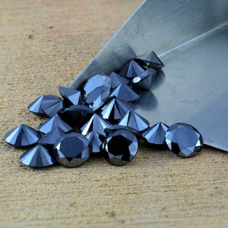 50 Pcs lot of 4.50 mm Black Diamond Loose Carbonado Earth Mined AAA Certified !