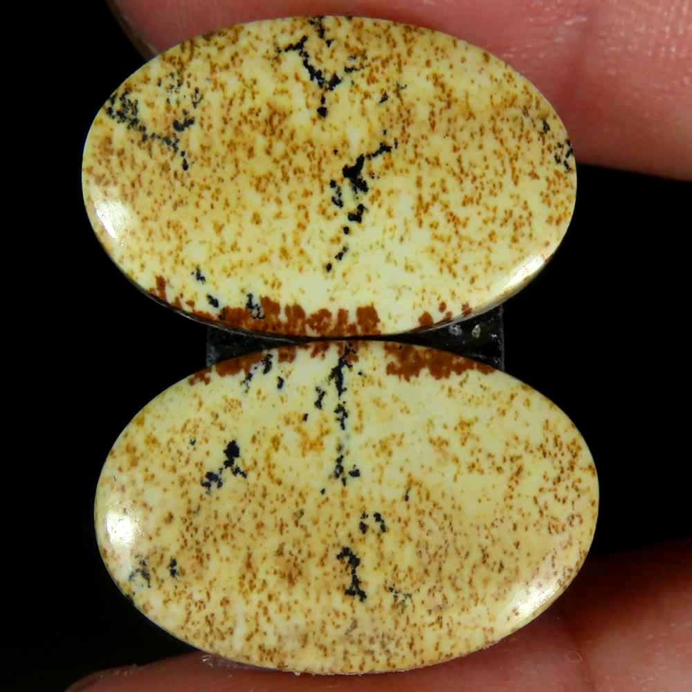 22.40Cts.100% Natural Designer Picture Jasper Oval 13x20x4mm cab Pair Gemstone