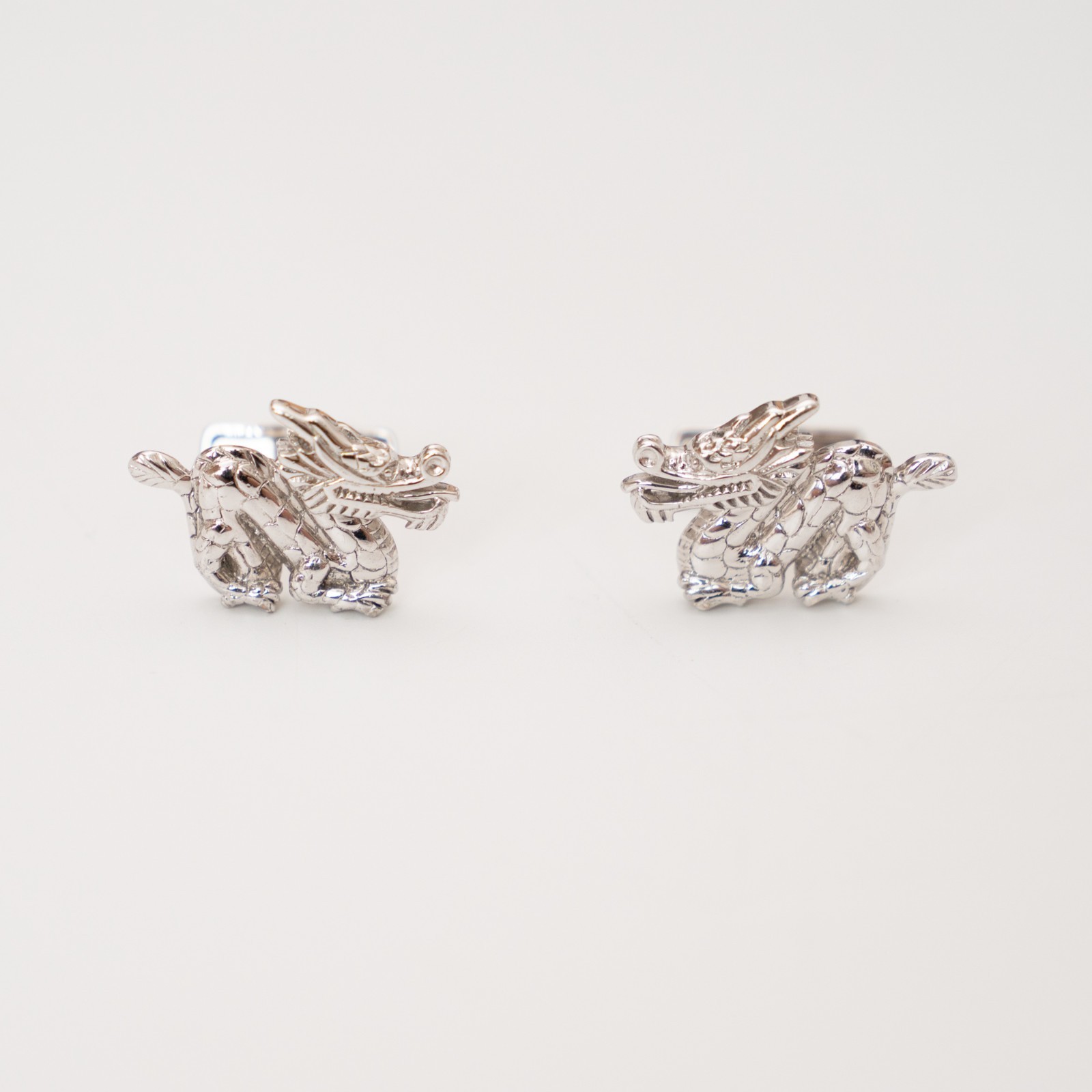 dunhill Cufflinks — Eastern Dragon Motif — Sterling Silver 925 — Hallmarked —