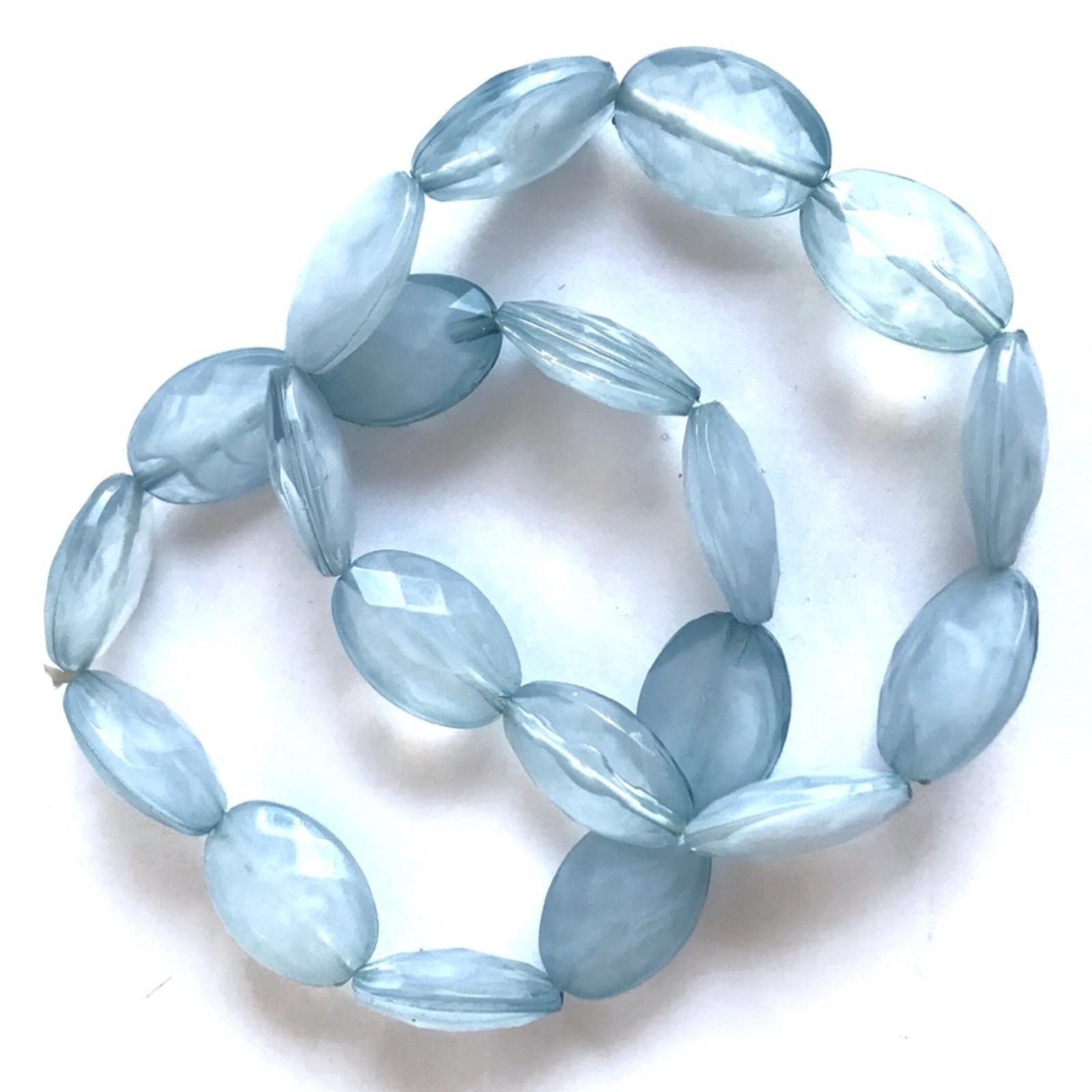 Blue Spring Stackable Stretch Bracelet 2 Piece Set