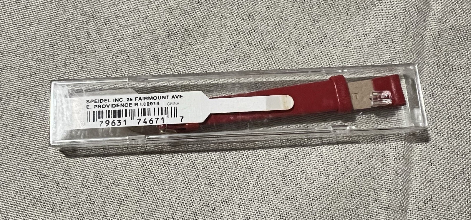 Watch Strap Genuine Leather, Speidel 12mm Red Calfskin with Gold Tone Buckle