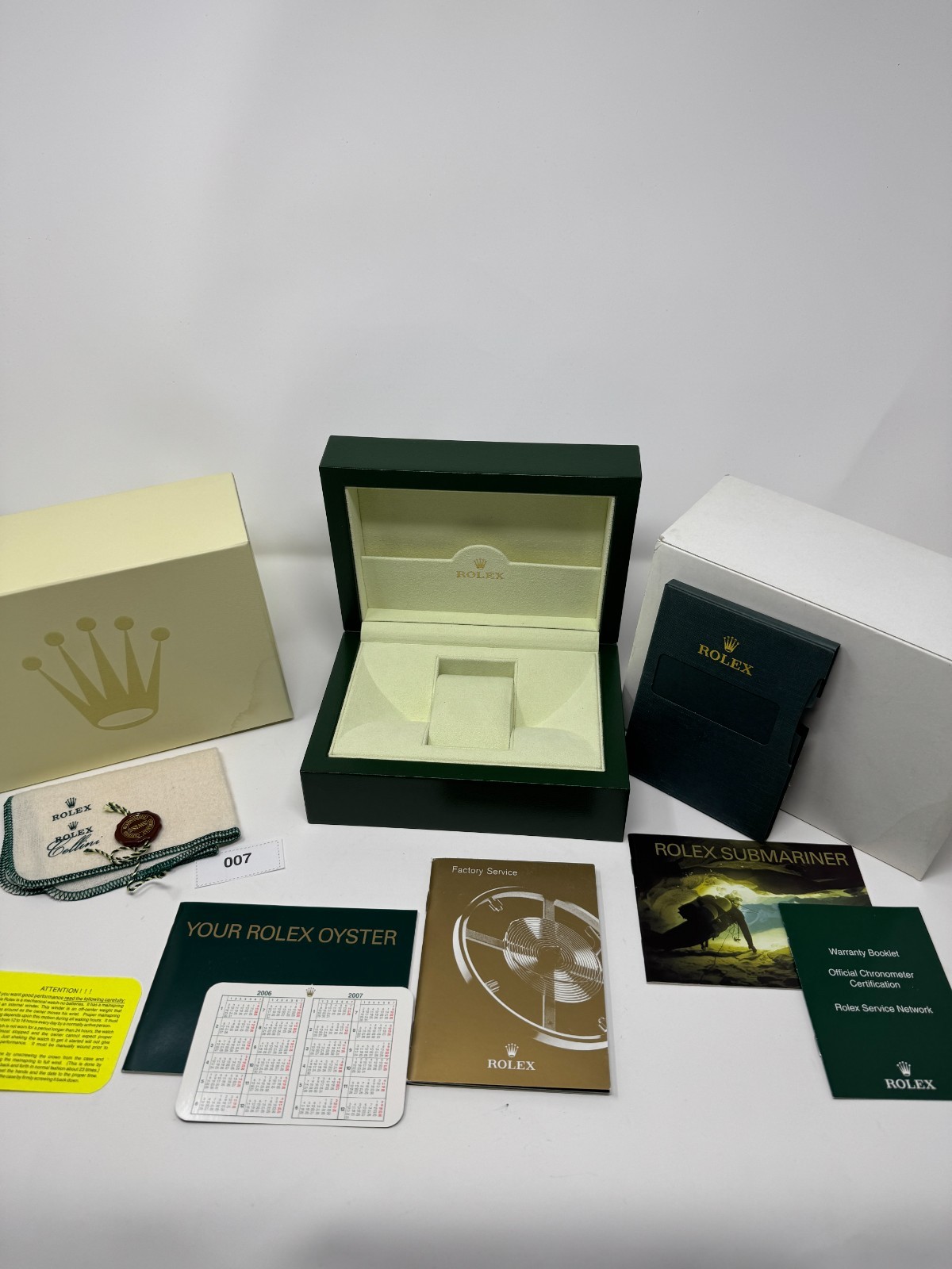 Authentic Rolex Submariner 16610 Watch Box Full Set Booklets 2006 2007