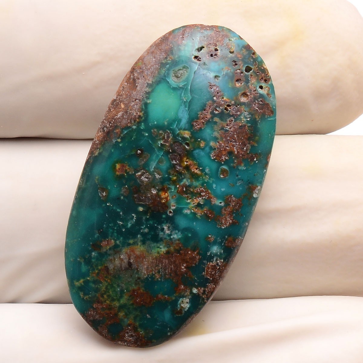 38.00 Cts Natural Persian Turquoise 35mmx18mm Oval Cabochon Untreated Gemstone