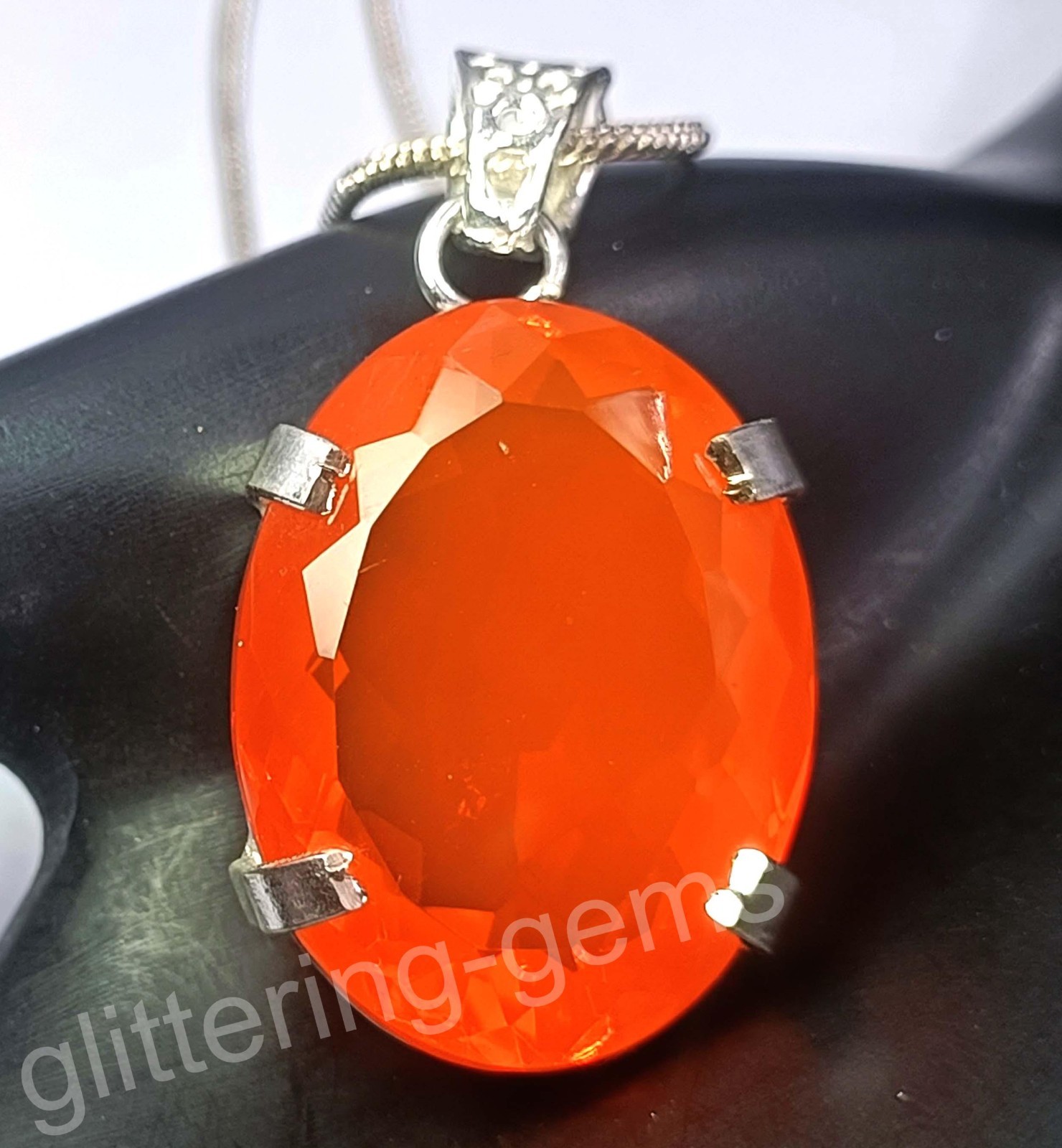 78.30 Ct Natural Orange Sapphire Oval Cut 925 Silver Pendant Certified Gem 5DOS