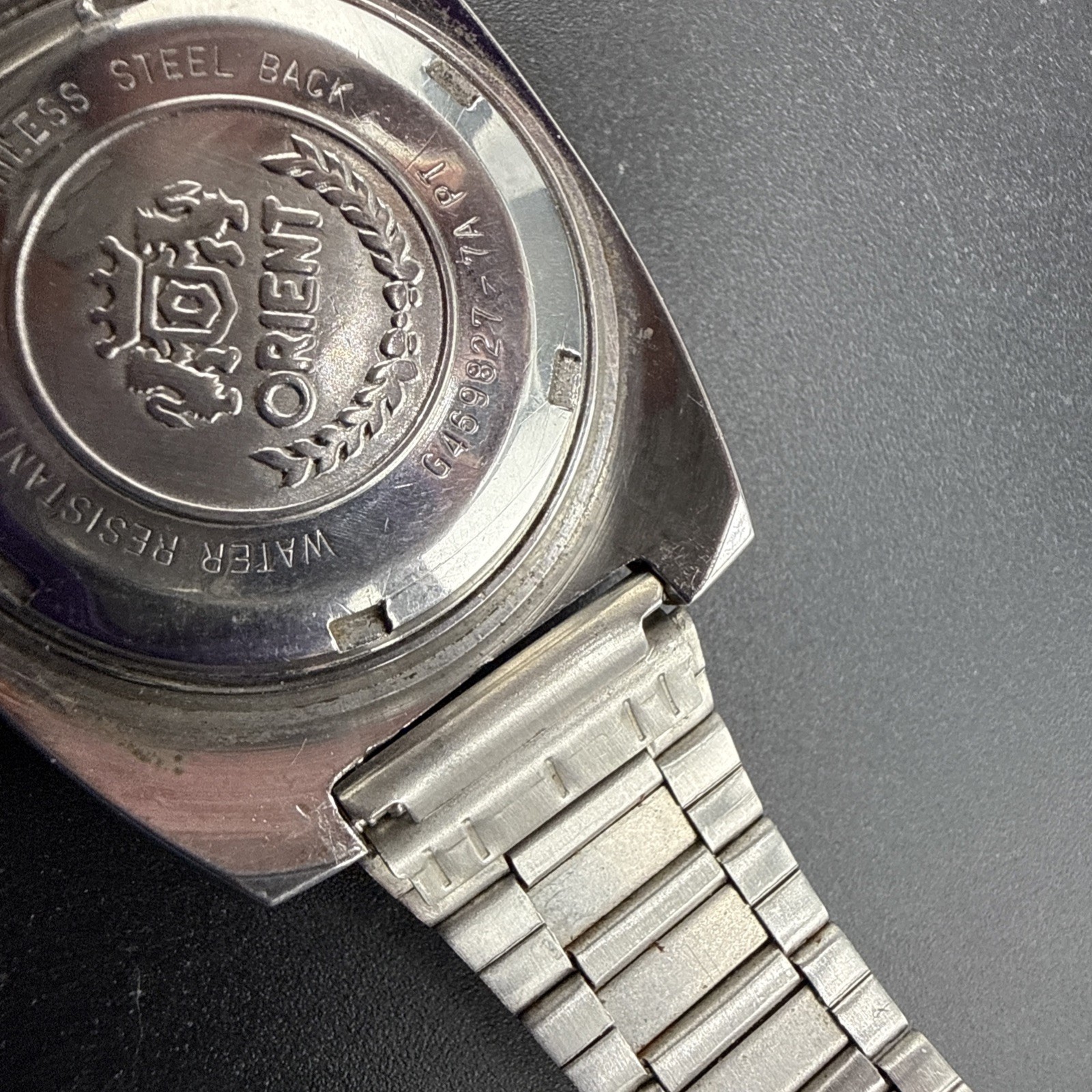 Vintage Men’sOrient Automatic Watch 38mm Gold Tone Blue Dial 21 Jewels Day Date
