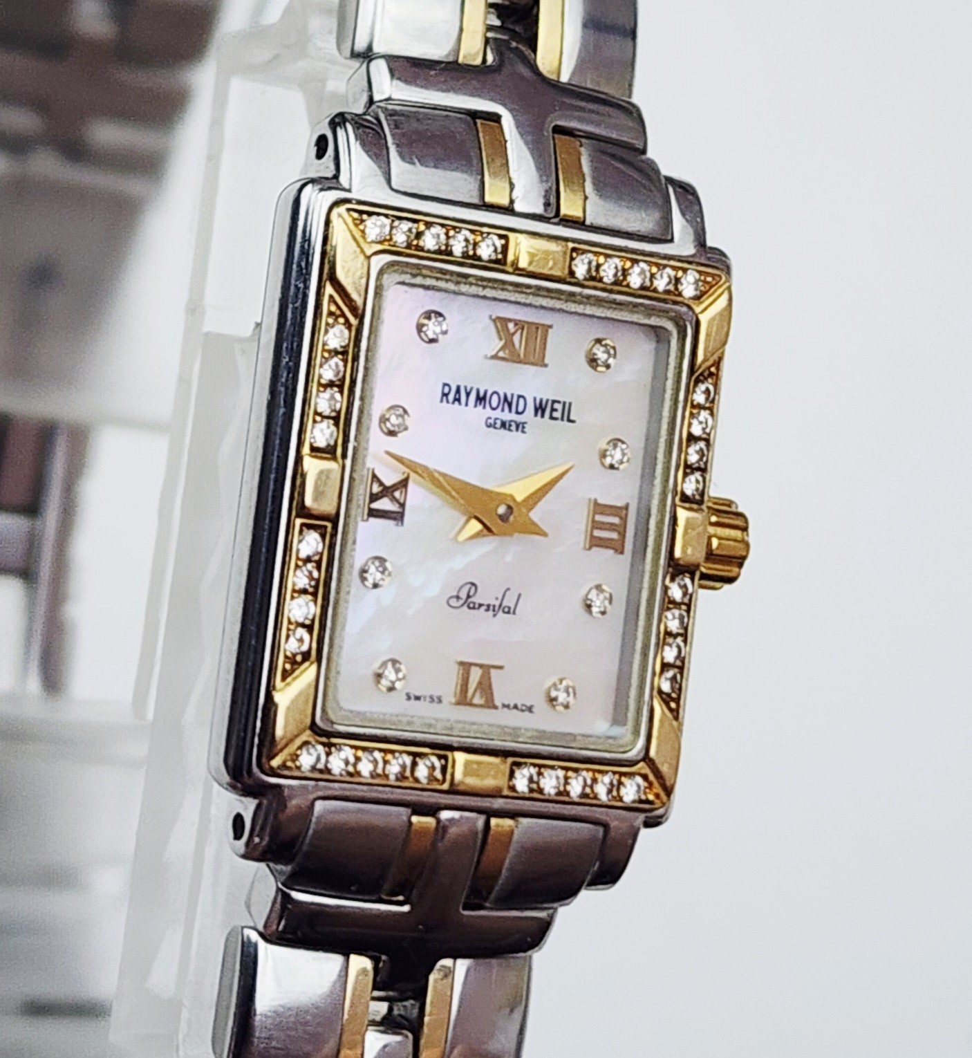 Women’s SWISS Watch RAYMOND WEIL “Parsifal” 9630. Diamonds Bezel/Dial. MOP Dial