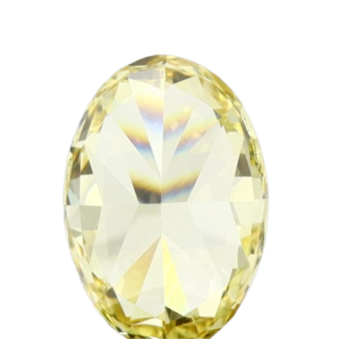 1.14 Ct Fancy Intense Yellow Oval Lab Grown Diamond IGI VS1 Excellent Cut