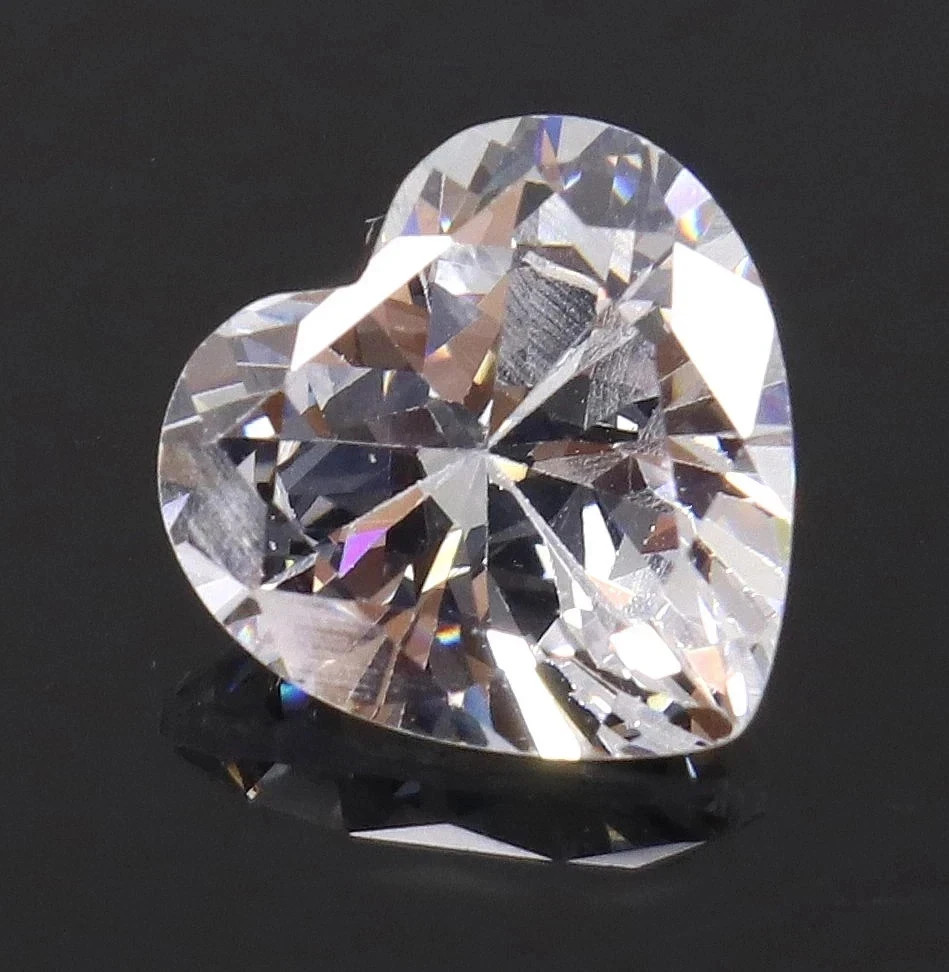 5.85 Ct Certified Natural Cambodian White Colour Heart Cut Zircon Loose Gemstone