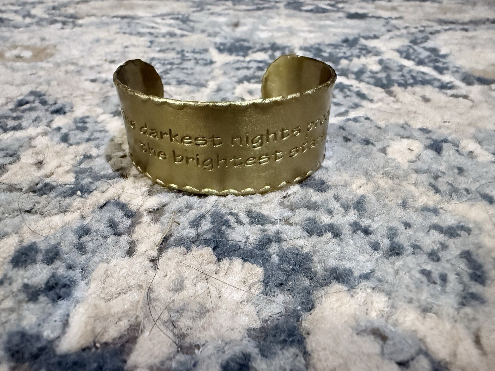 Rustic Cuff Gold Engraved Cuff Bracelet