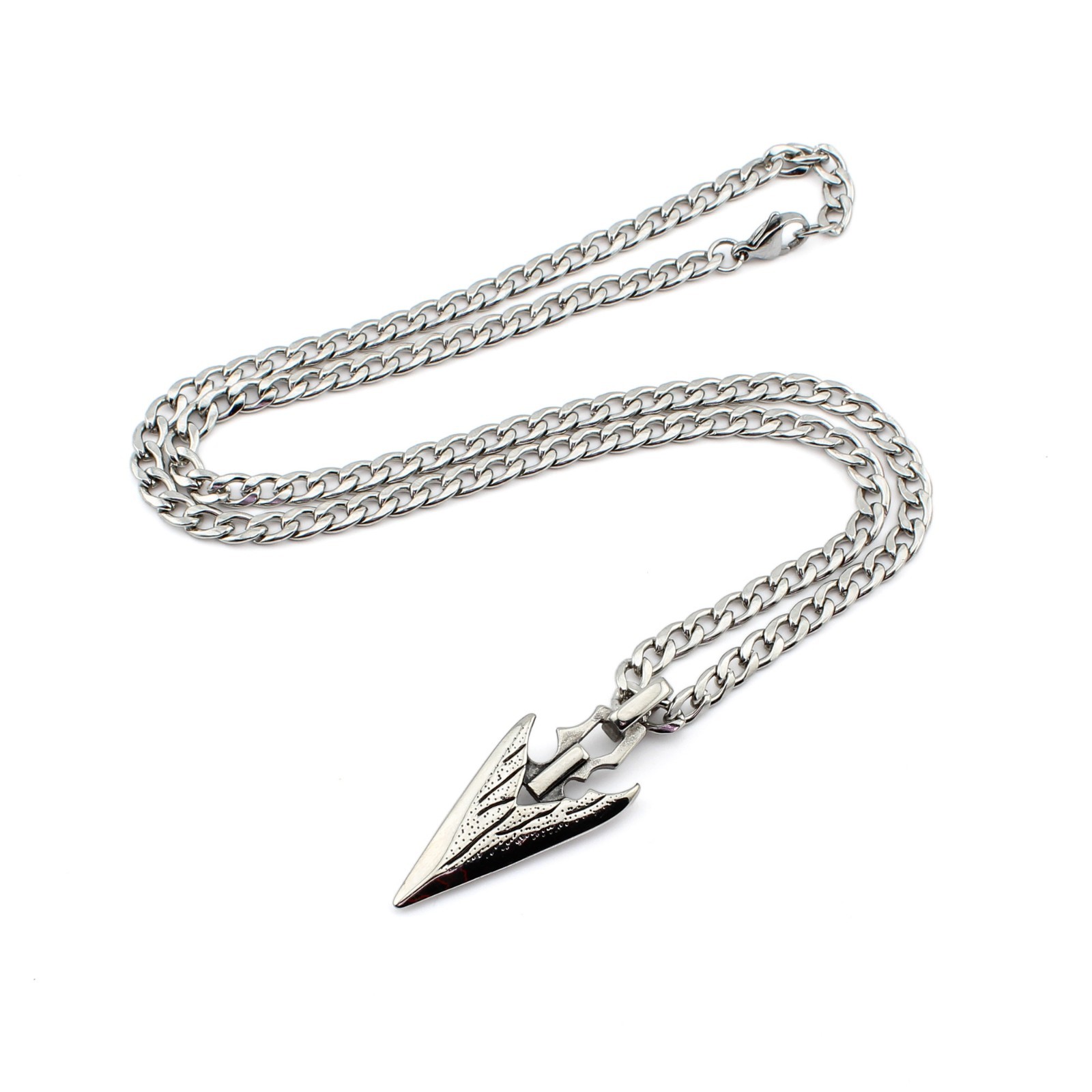 Men’s Stainless Steel Arrowhead Necklace 5mm Cuban Link Chain