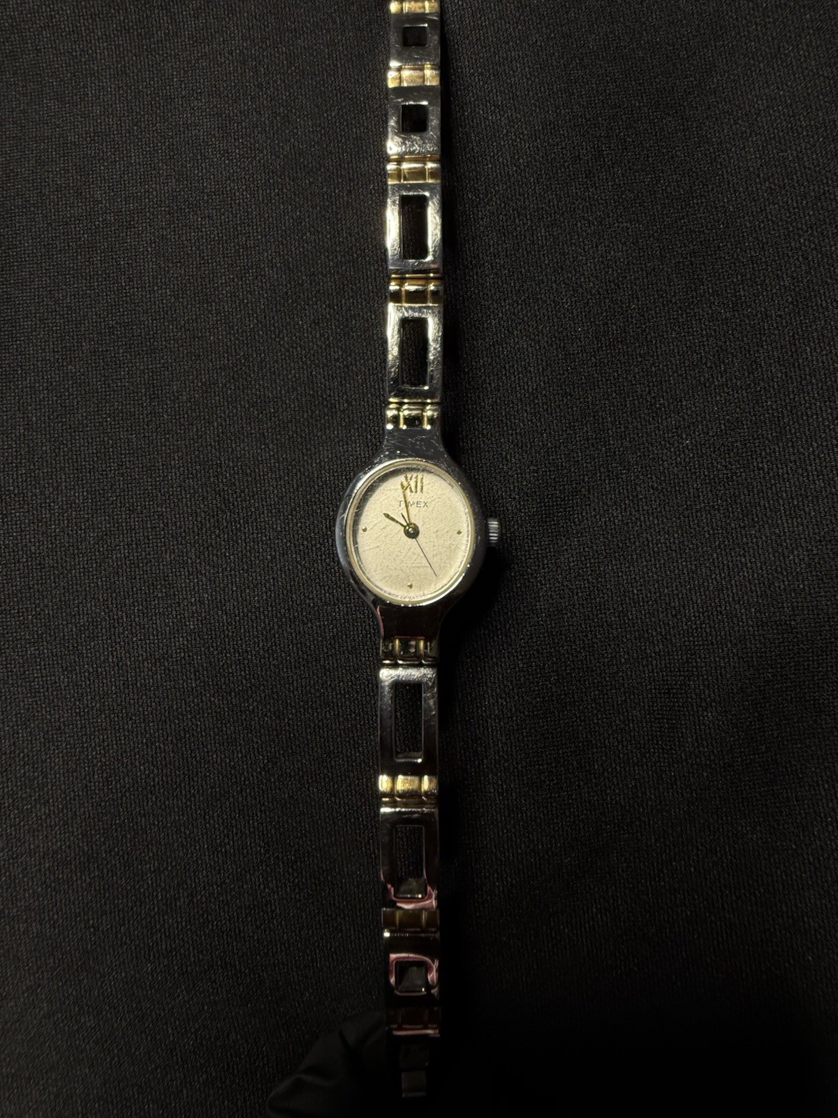 Vintage 2001 Timex Ladies Quartz Watch Two Tone Dress Bracelet — Working As-Is