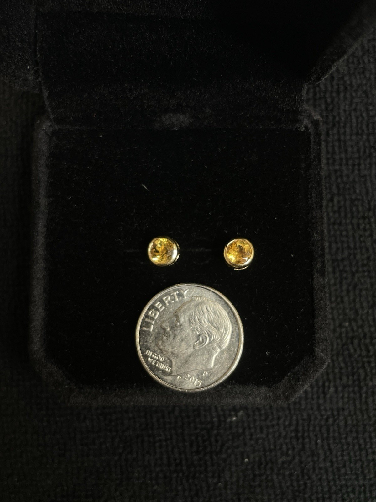 14k yellow gold yellow citrine studs no clutch’s