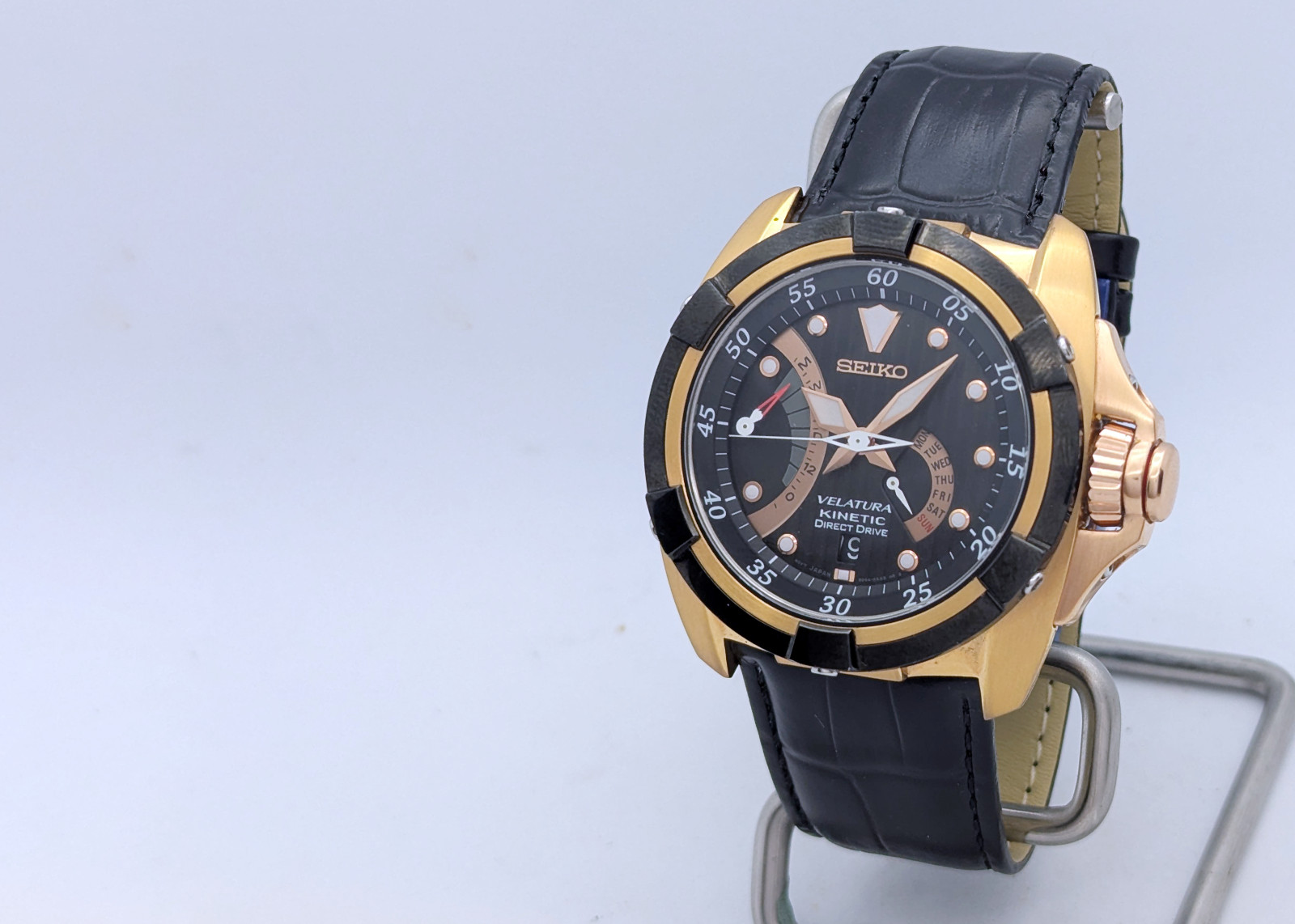 Seiko Kinetic Velatura 5D44 Direct Drive Rose Gold Sapphire | New Capacitor/Box