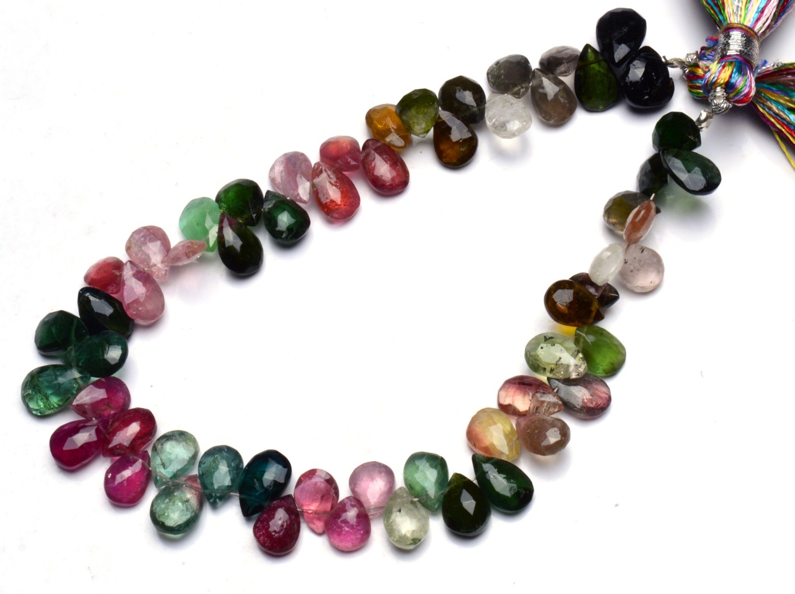 Super Quality Natural Gem Tourmaline 8x6MM Approx. Faceted Pear Shape Briolettes