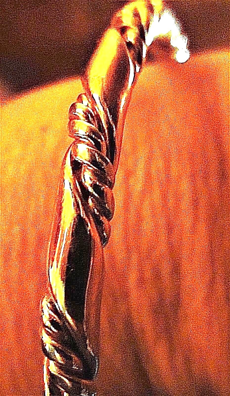 Beautiful Un-marked Gold Tone Spiral Design Bangle Bracelet 2 7/16″ inside dia.