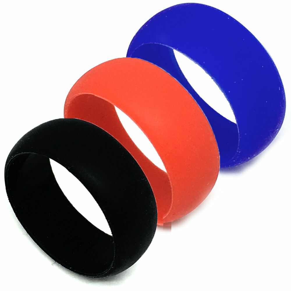 Men’s SAFE ACTIVE RINGS 8mm Silicon Rubber Wedding Band Ring – Pick Your Color!