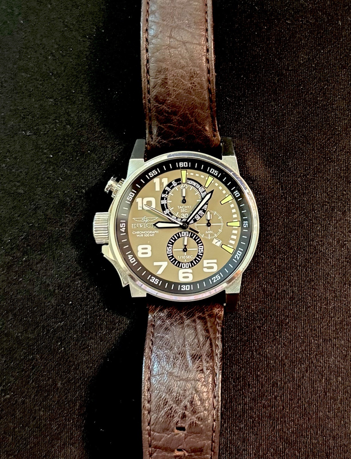 Invicta I-Force Men’s Quartz Lefty Chronograph Date 100m Brown Leather 13054