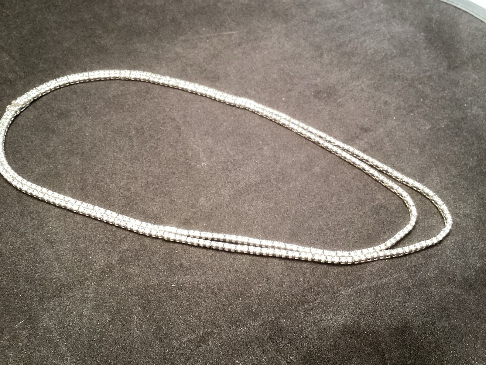Fuzion Creations FZN Sterling White Quartz Tennis Double Strand 5mm Necklace 18”