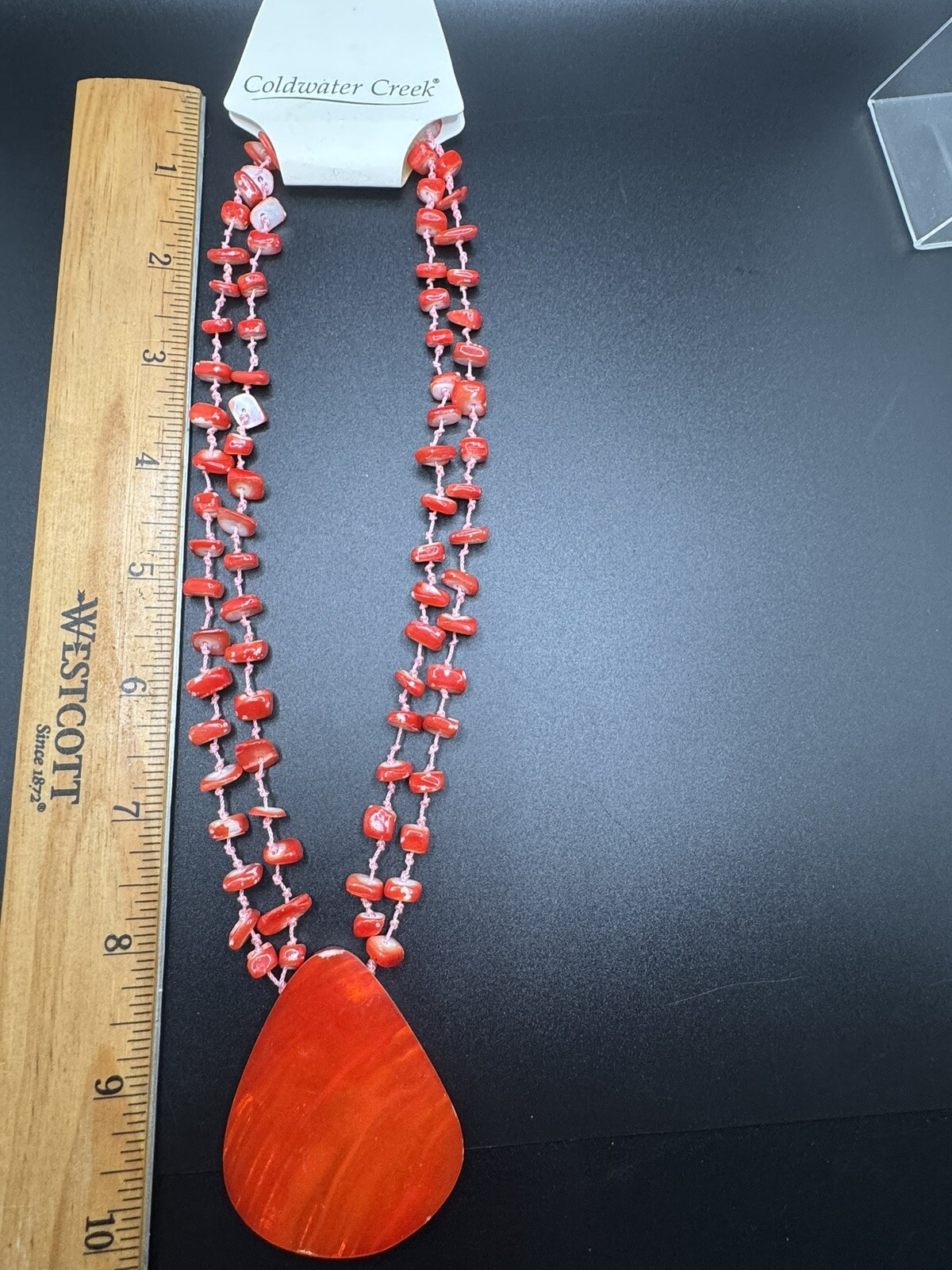 Coldwater Creek Necklace Coral Colors Column Beads @ Lone*Star*Treasures