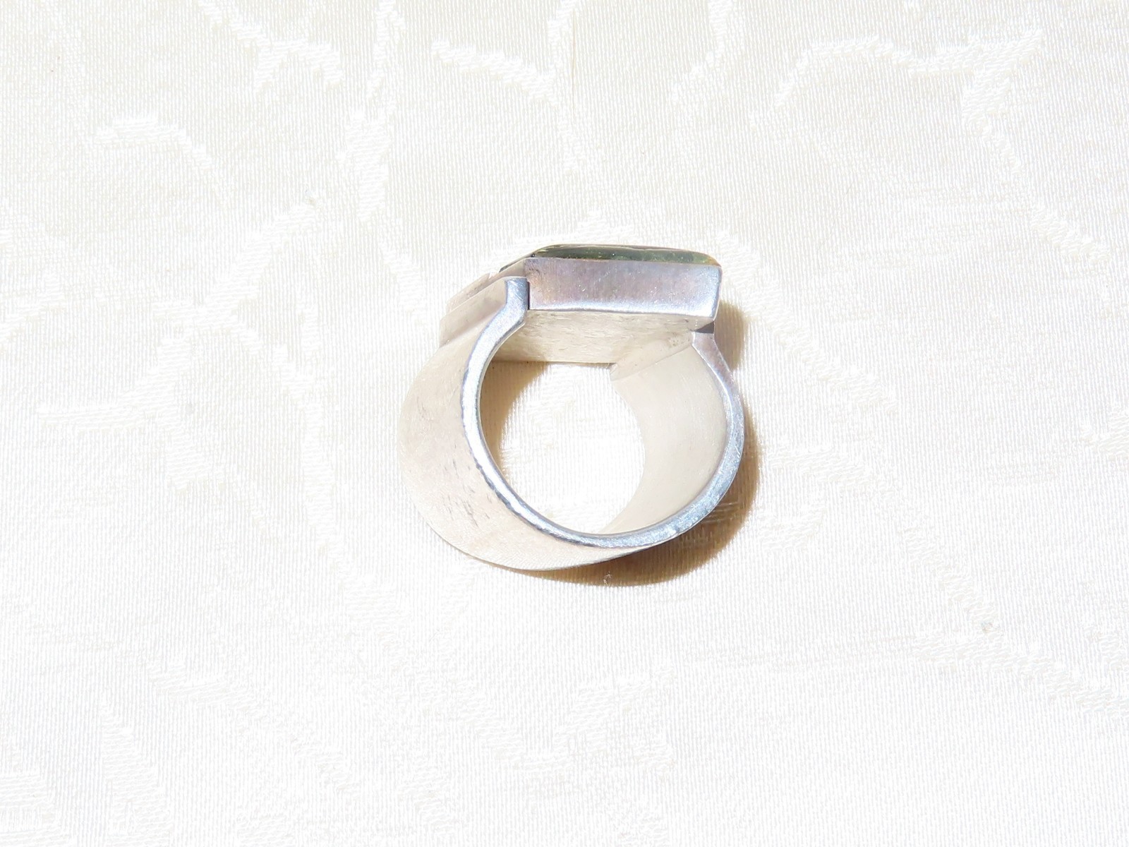 Vintage Ring Diamond Shape Pattern Hallmarked 925 Silver, Gr.58