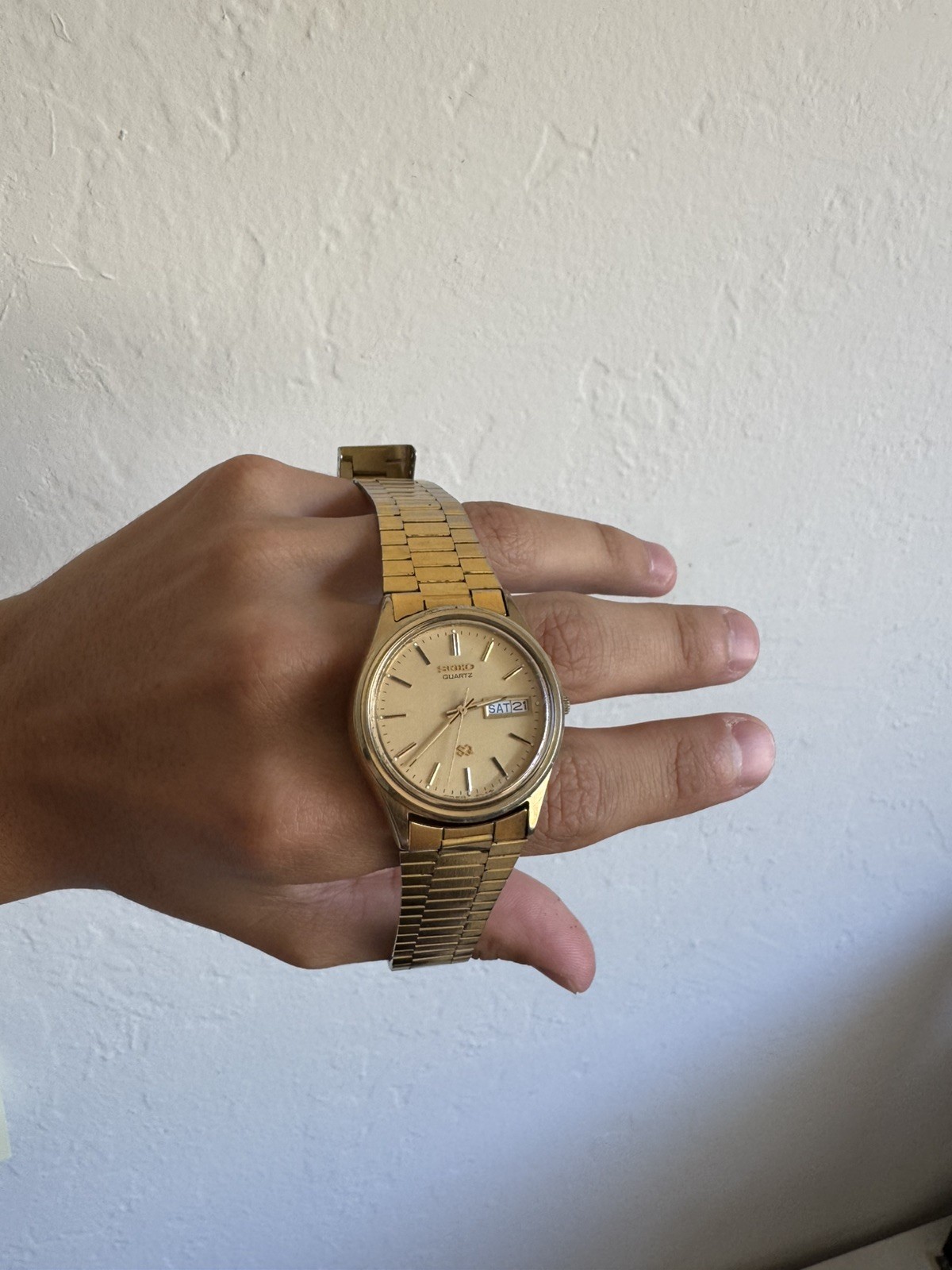 Vintage Rare 1980s Seiko SQ 8C23-6010 Day Date Quartz Men’s Watch