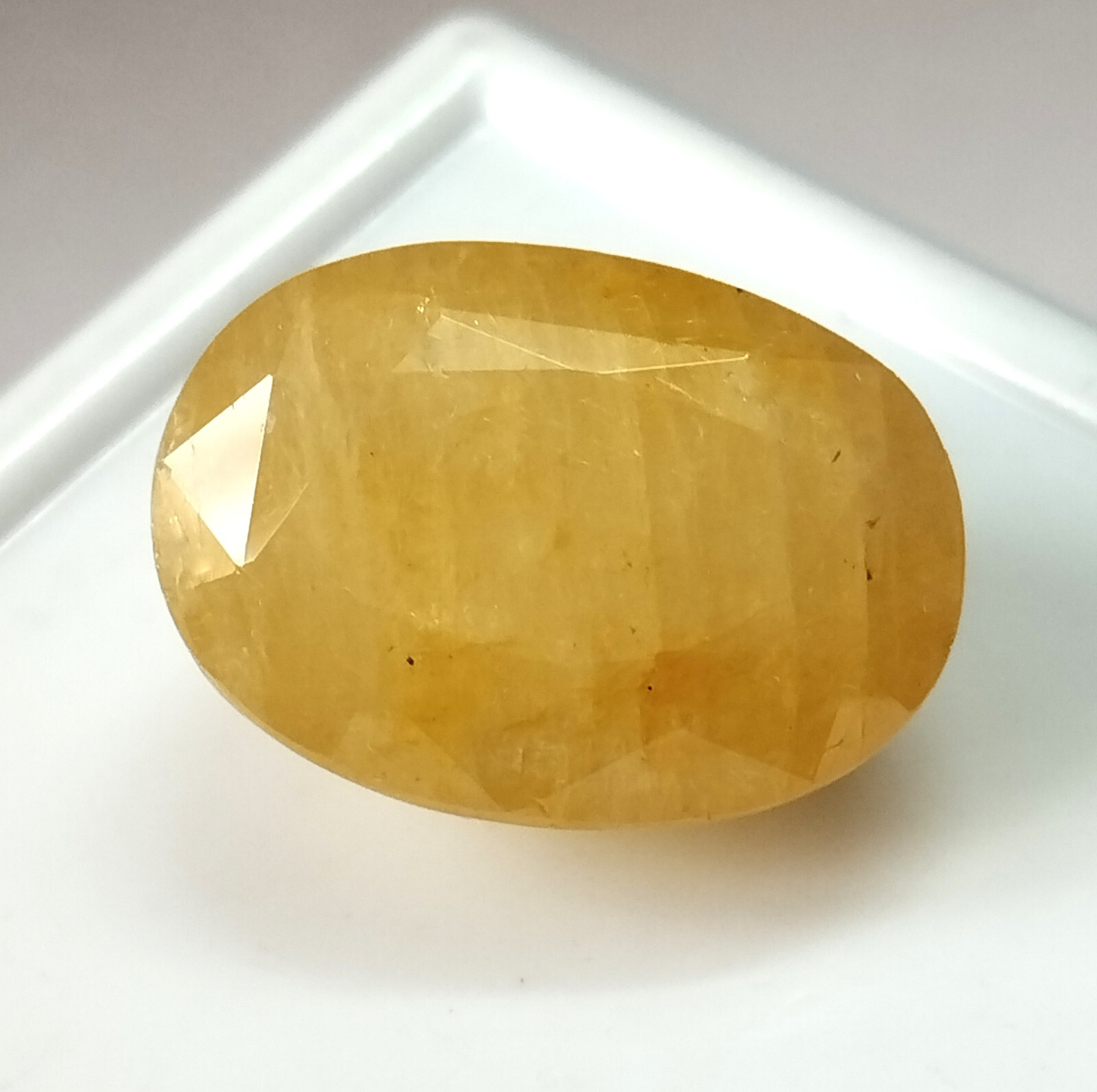 Burmese Yellow Sapphire 22.50 Carat 17.4X12.5 mm Oval Natural Faceted Gemstone