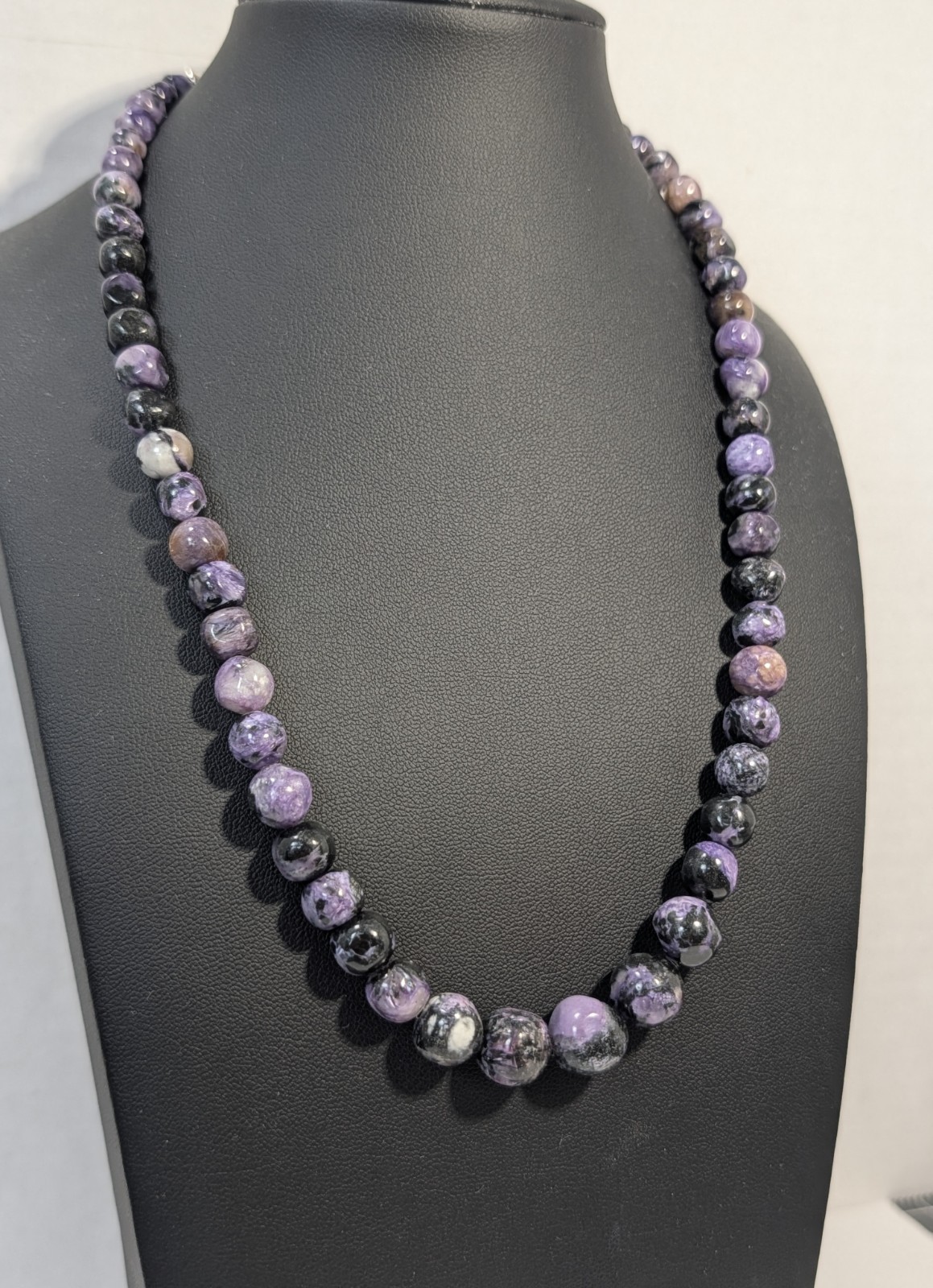 **(NOS) Jay King DRT 925S Charoite Beaded Necklace (~20″, ~50g) AQ-64