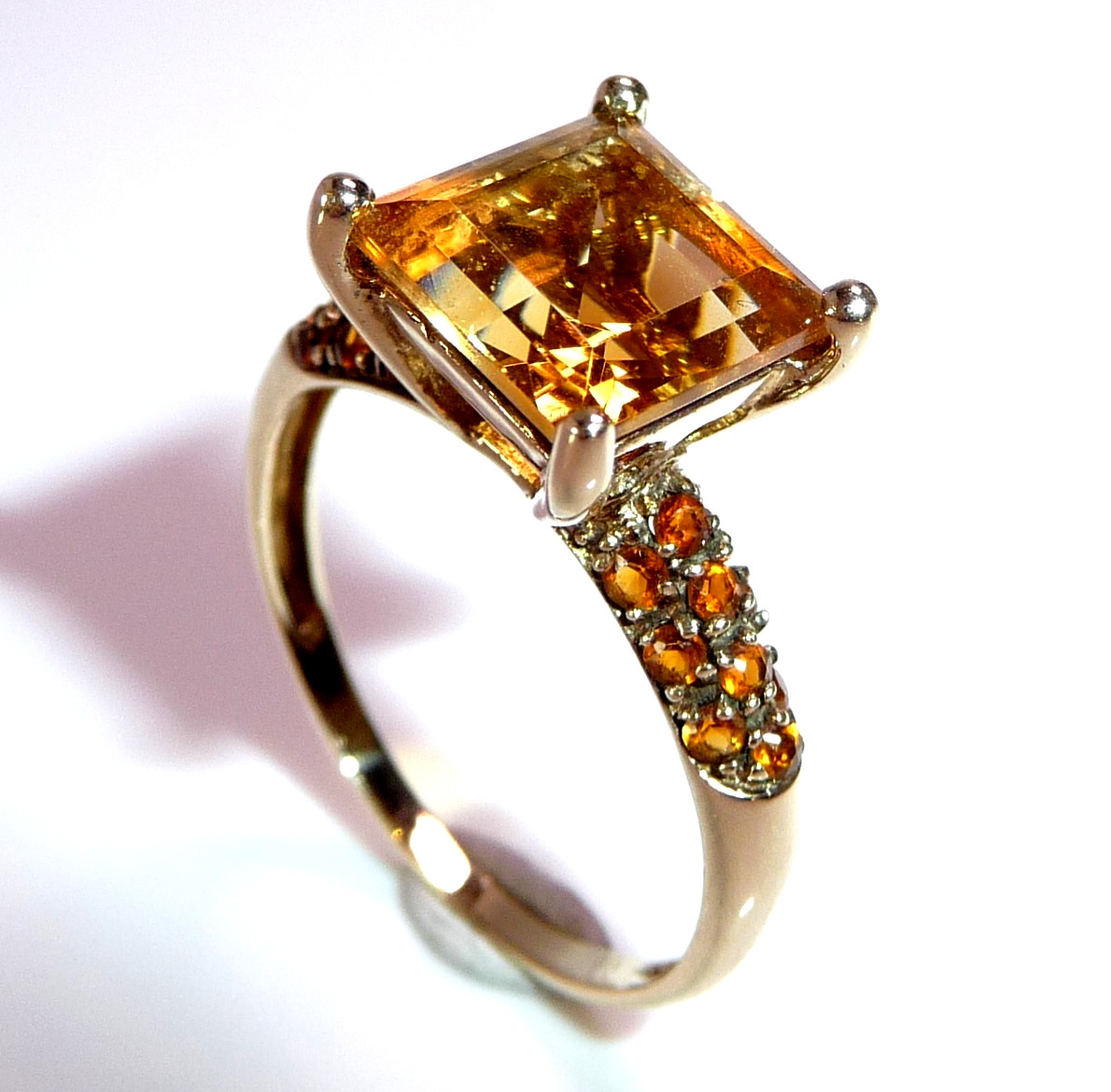 Ring 333 gold yellow gold 3.00ct. Citrine size 63 / 20 mm changeable 2.9g