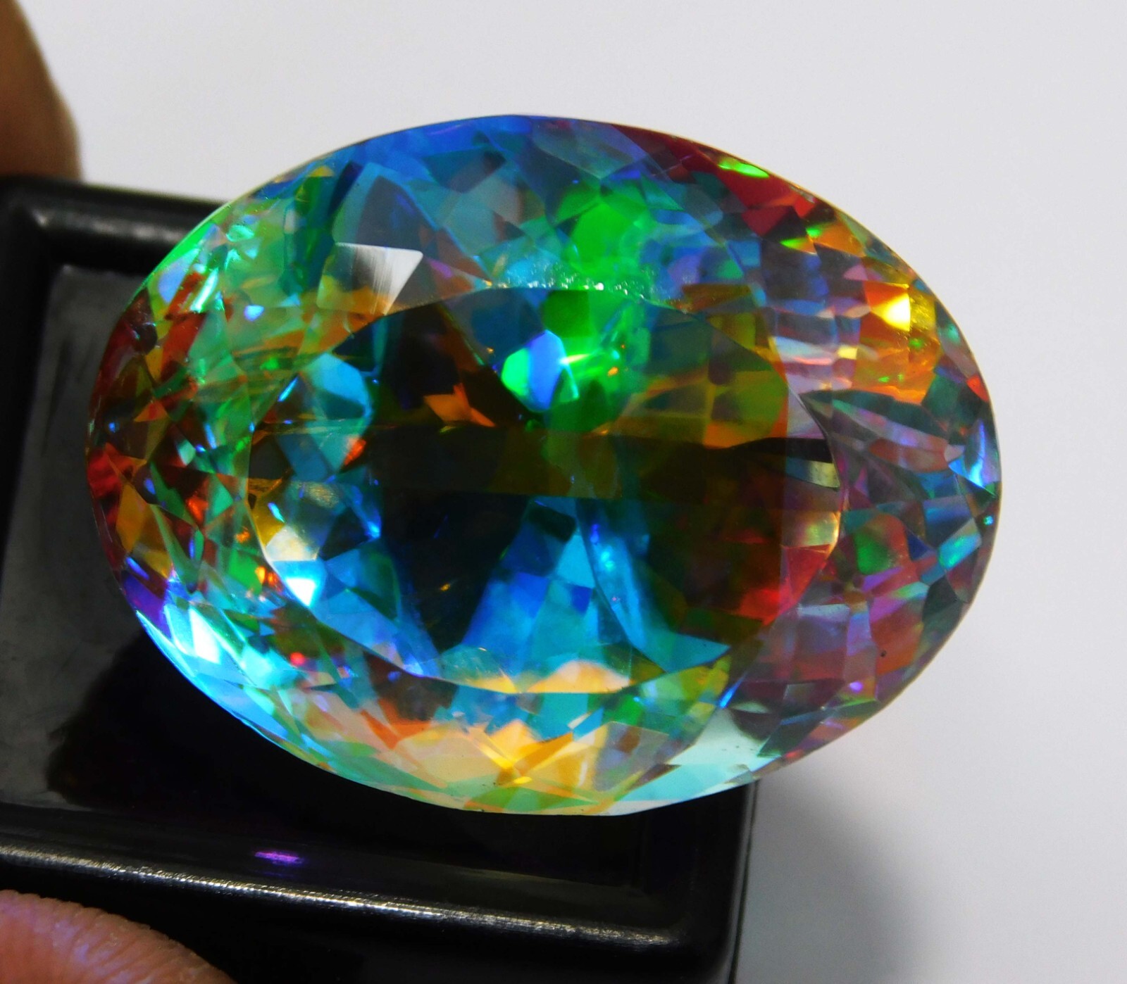 Certified 68.60 Cts Natural Oval Cut Brazilian Mystic Topaz Loose Gemstone
