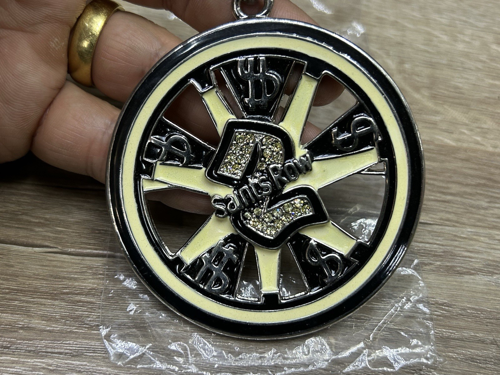 Vintage Saints Row 2 Video Game Rhinestone Medallion Pendant New